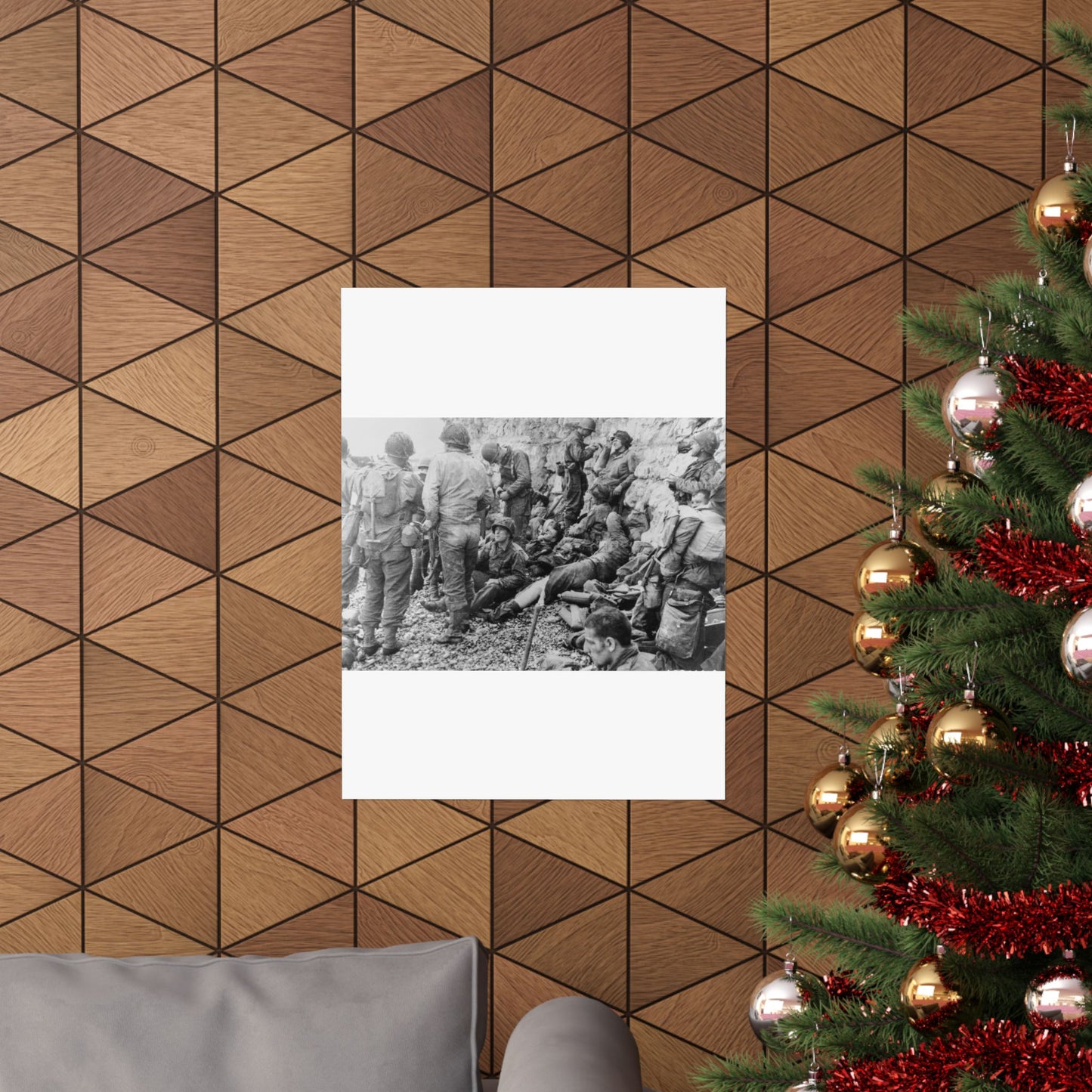 Photograph of a Large Group of American Assault Troops High Quality Matte Wall Art Poster for Home, Office, Classroom