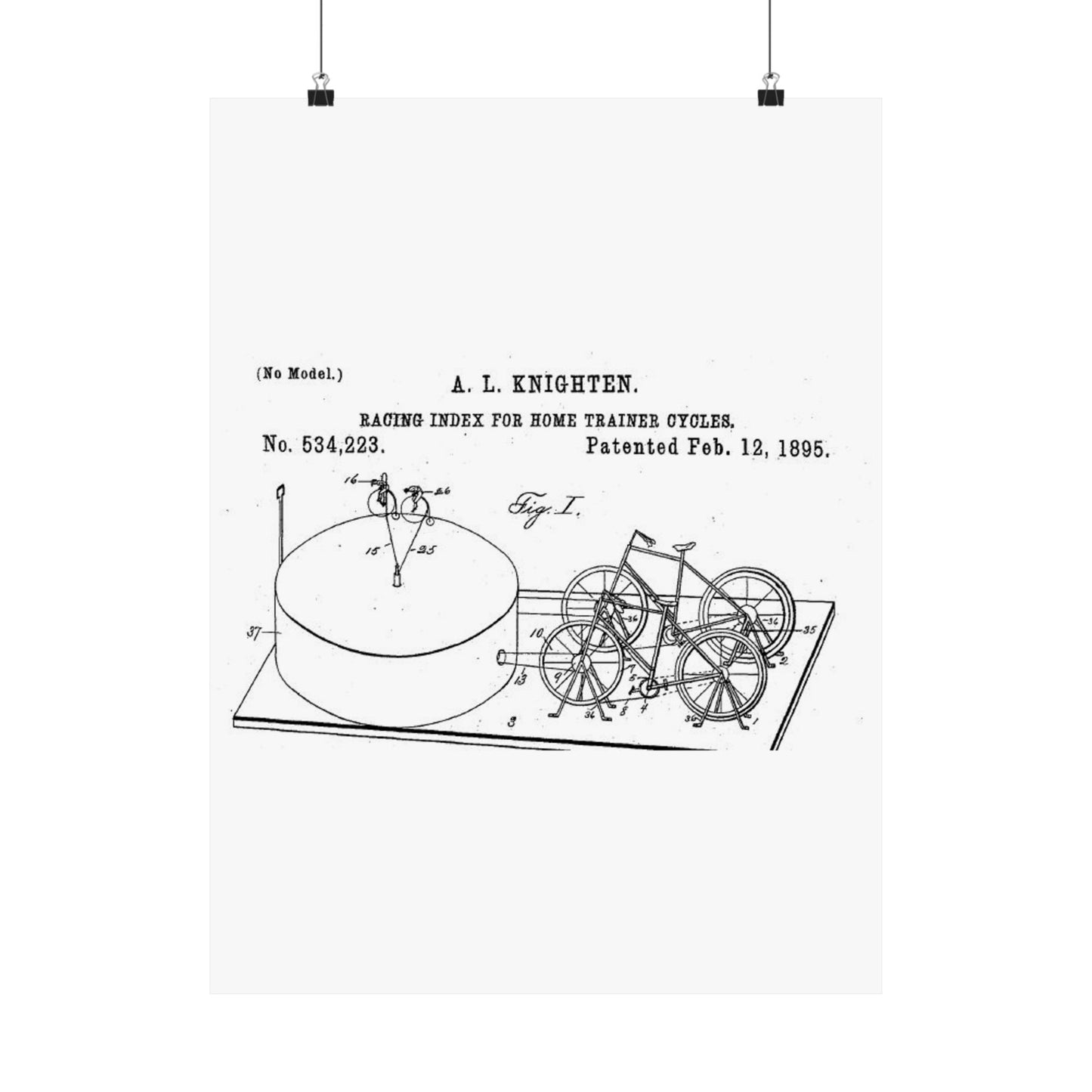 Patent drawing - RacingBikesPatent Public domain image High Quality Matte Wall Art Poster for Home, Office, Classroom