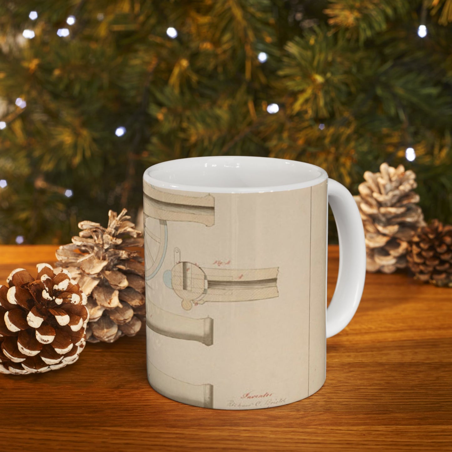 Patent drawing - Drawing of Improved Breech Loading Cannon Public domain image Beautiful Novelty Ceramic Coffee Mug 11oz