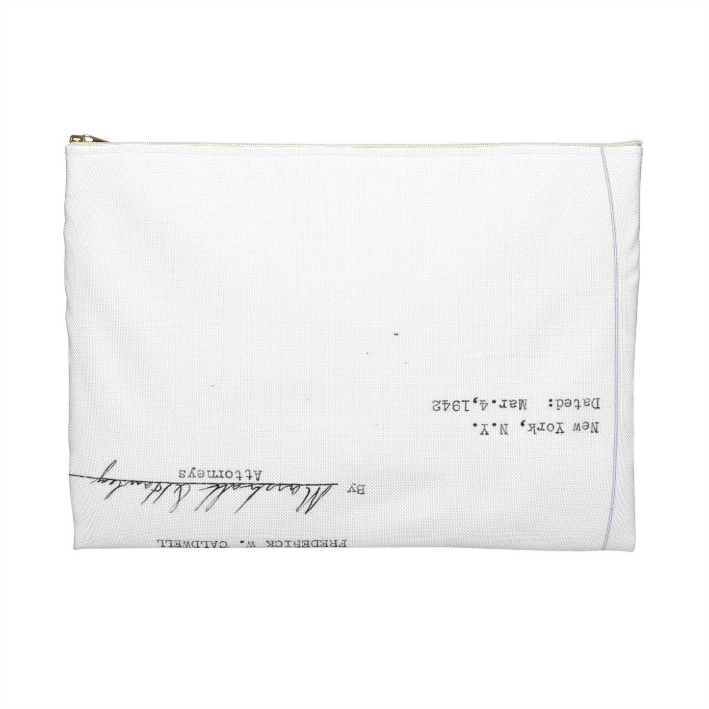 Patent Case File No. 2,298,194, Birdproofing, Inventor- Frederick W. Caldwell. - DPLA - 74c301010ed26c59dcbf62dd3cb26c47 (page 52) Large Organizer Pouch with Black Zipper