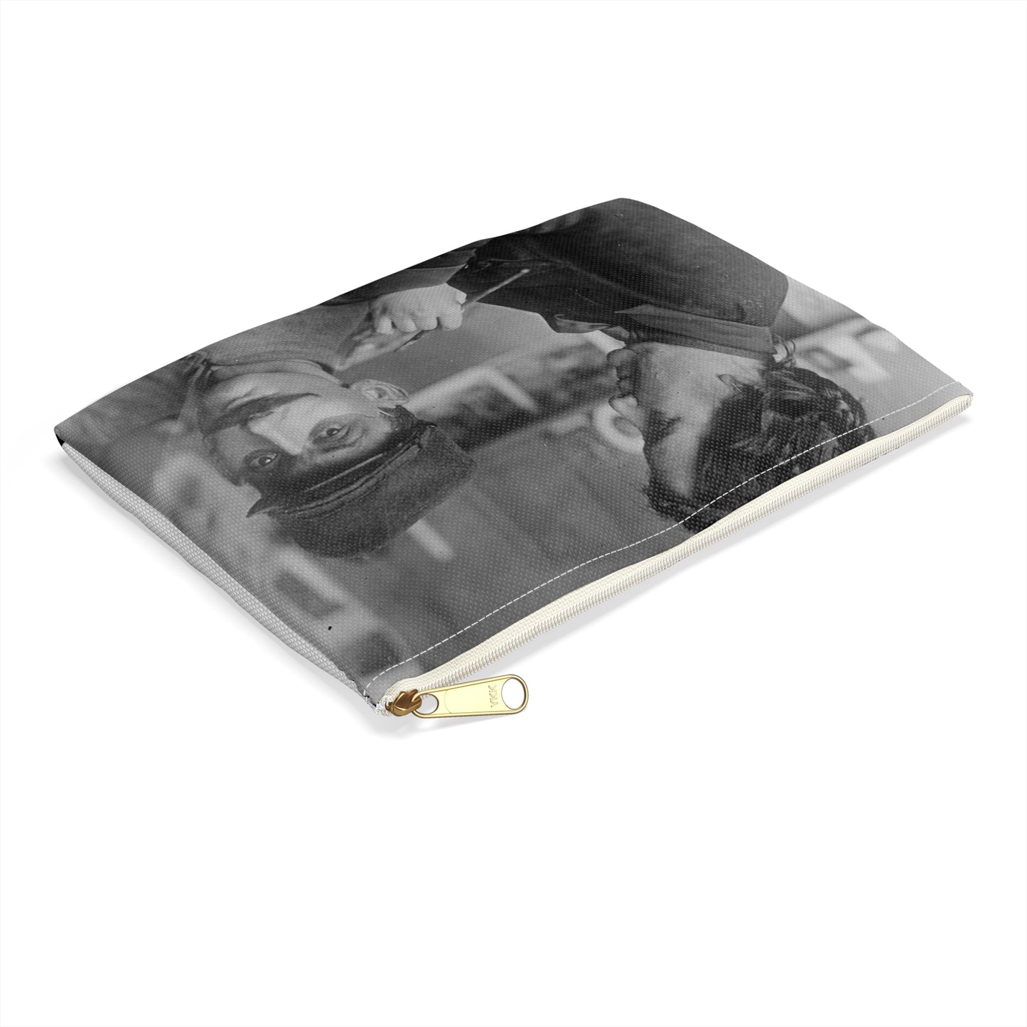 Mrs. Anna Coleman Ladd and Mr Caudron. Mrs. A. Coleman Ladd working on portrait mask Large Organizer Pouch with Black Zipper