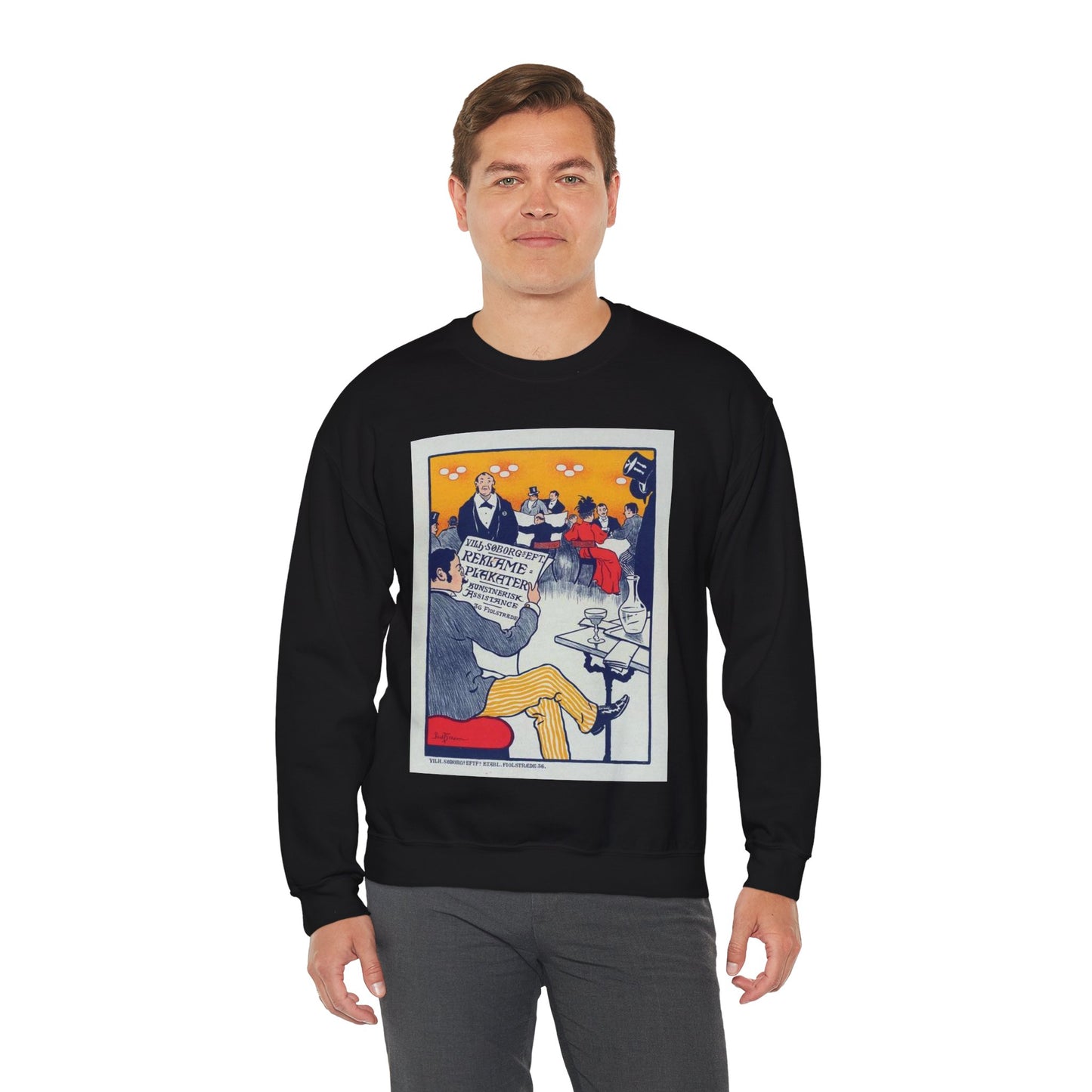 Affiche danoise pour les "Affiches artistiques Wilh. Söborg". Black Heavy Blend Adult Crew Neck SweatShirt