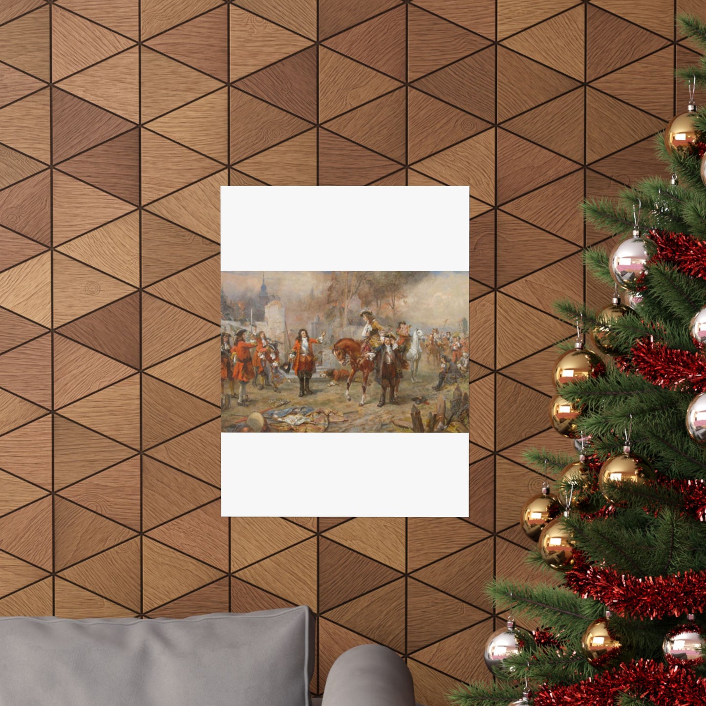 The Duke of Marlborough greeting Prince Eugene of Savoy after their victory at Blenheim High Quality Matte Wall Art Poster for Home, Office, Classroom