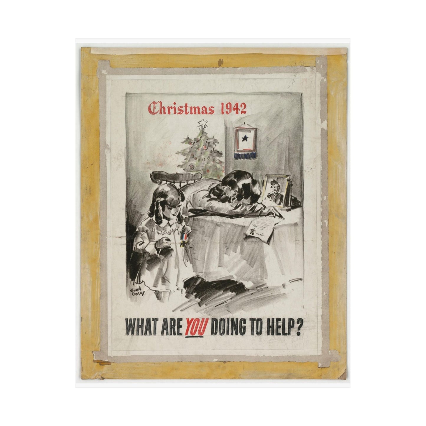 What Are You Doing to Help? Christmas 1942 High Quality Matte Wall Art Poster for Home, Office, Classroom