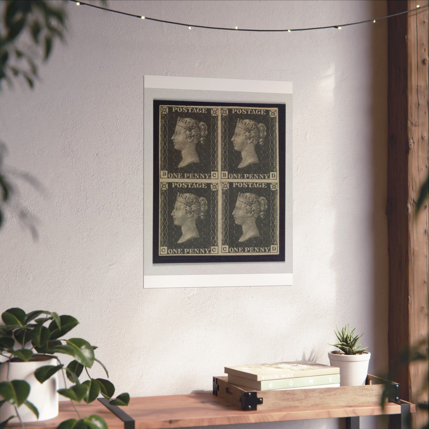 "Penny Black" postage stamps - postal stamp High Quality Matte Wall Art Poster for Home, Office, Classroom