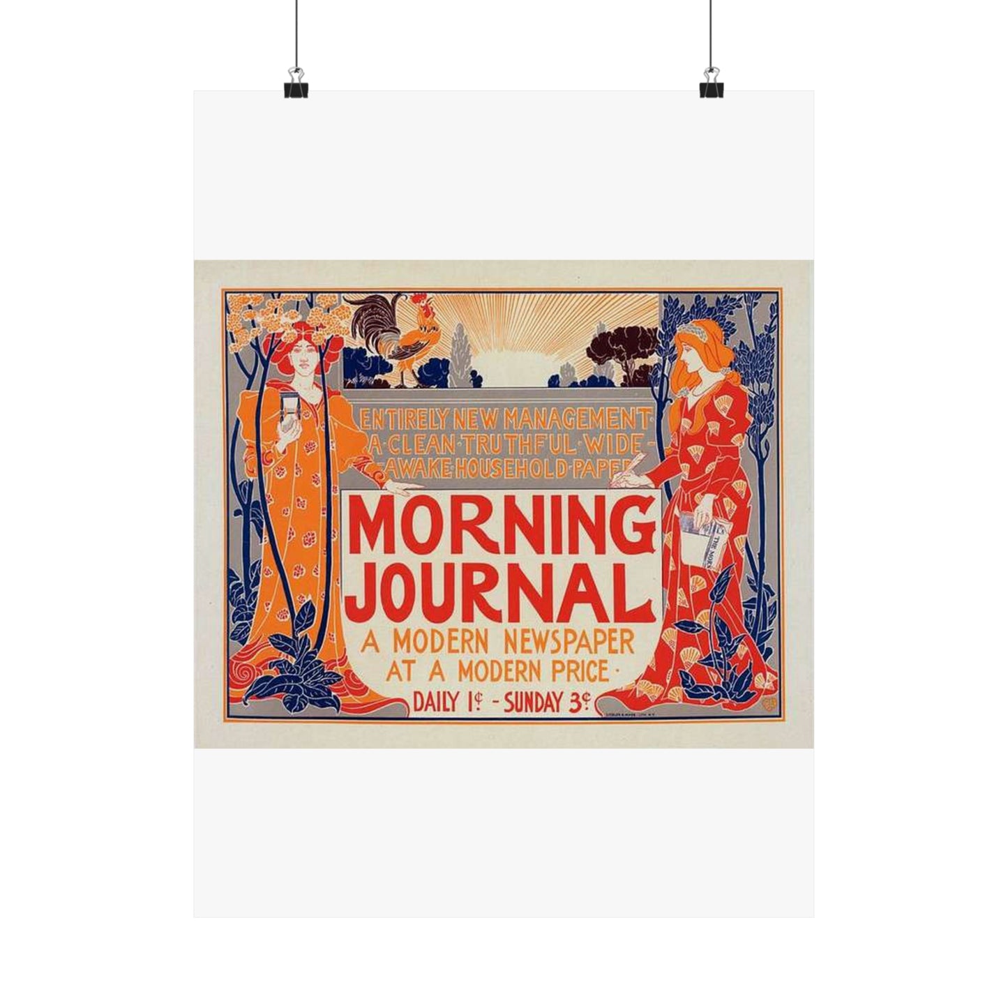 Louis Rhead - Affiche américaine pour le "Morning Journal". High Quality Matte Wall Art Poster for Home, Office, Classroom