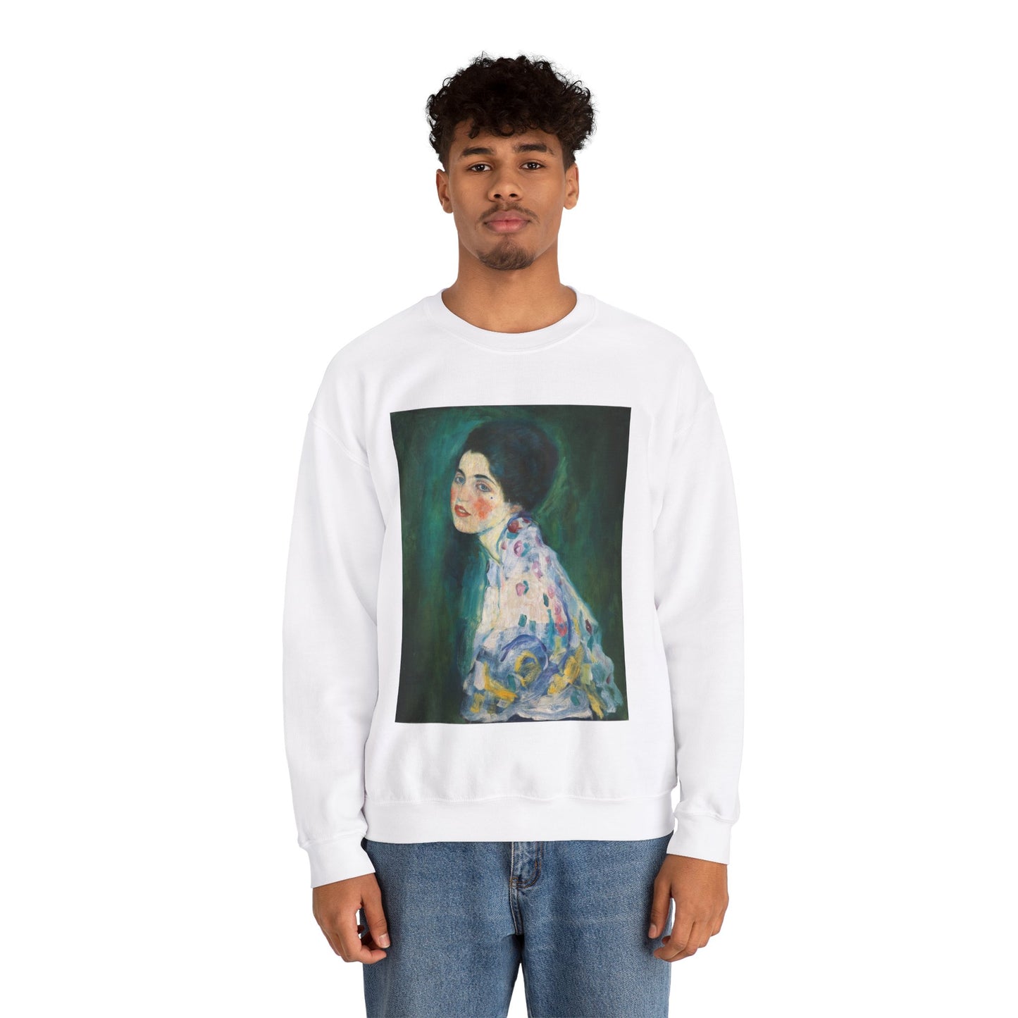 Gustav-Klimt, Portrait of a Lady, 1917, Galleria d'Arte Moderna Ricci Oddi White Heavy Blend Adult Crew Neck SweatShirt