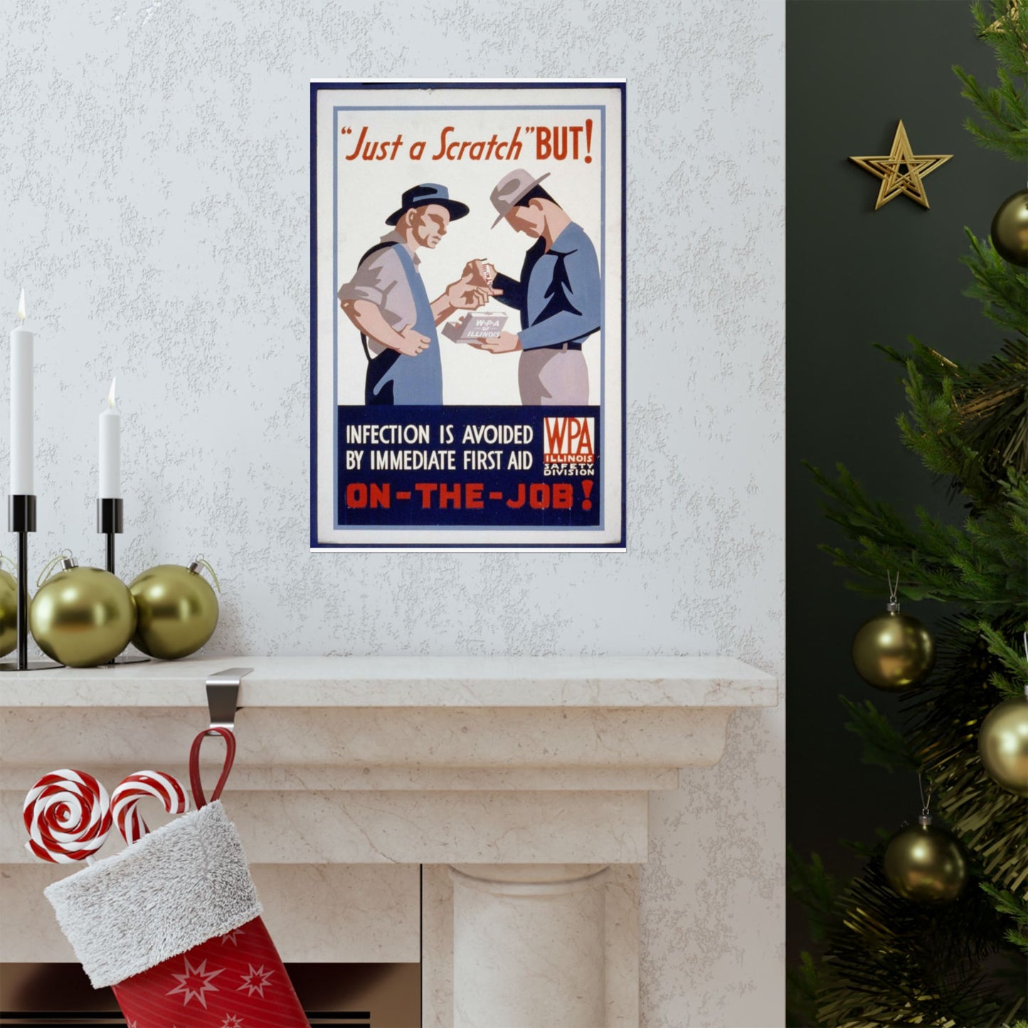 "Just a scratch" But! Infection is avoided by immediate first aid on-the-job! High Quality Matte Wall Art Poster for Home, Office, Classroom
