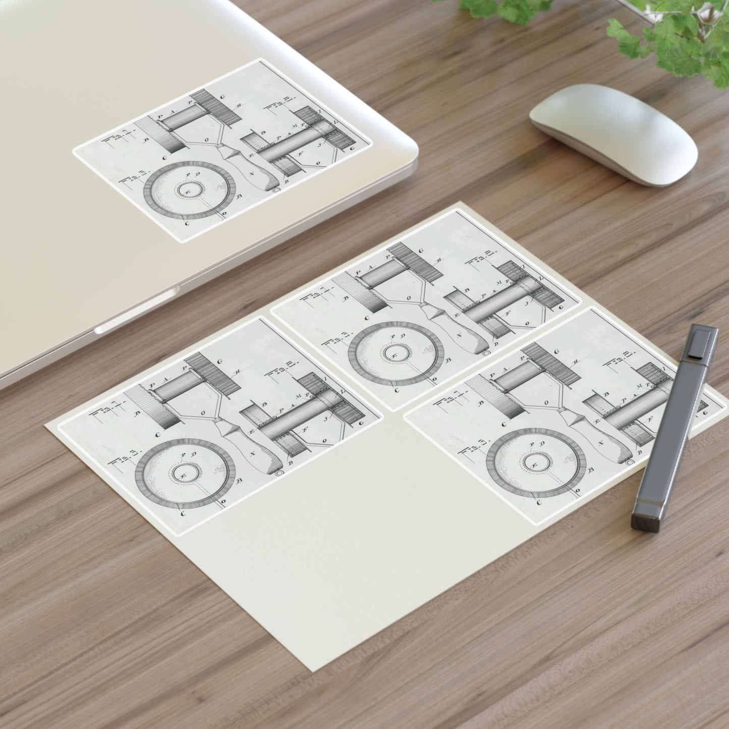 Patent Drawing of Engine - for G. W. Baier's Cake or Doughnut Cutter Public domain image Laminated UV Protective Vinyl Stickers