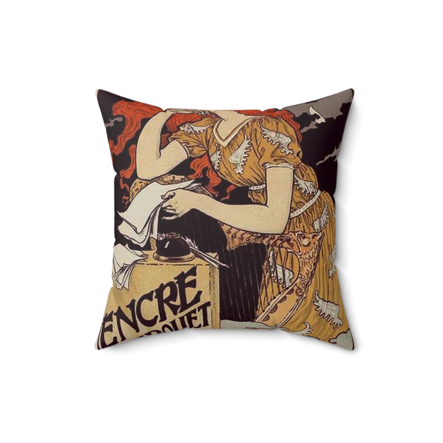 Affiche pour l' "Encre Marquet". Decorative Accent Square Pillow