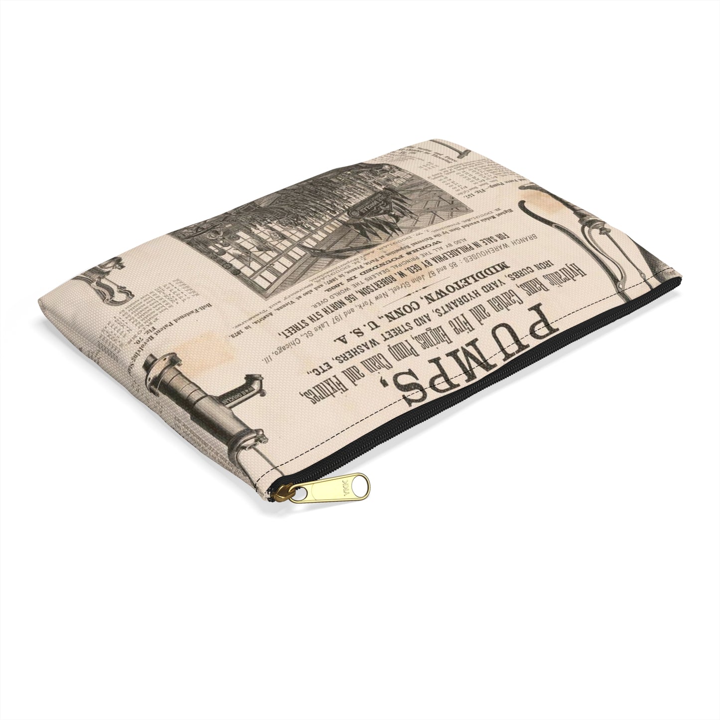 W. & B. Douglas, the oldest and most extensive manufacturers in the world of pumps Large Organizer Pouch with Black Zipper