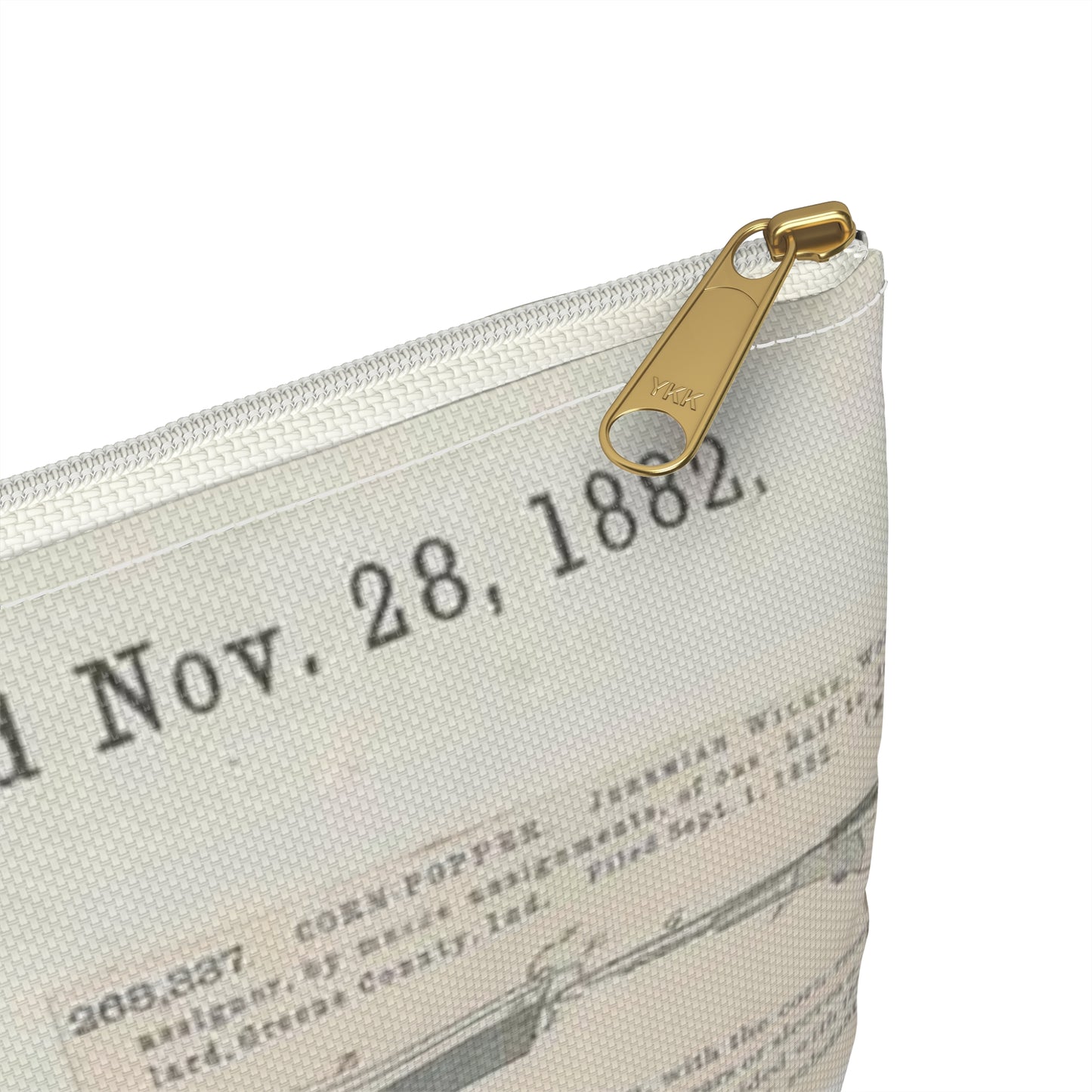 Patent Drawing of Engine - for J. Wilkie's Corn Popper Public domain image Large Organizer Pouch with Black Zipper