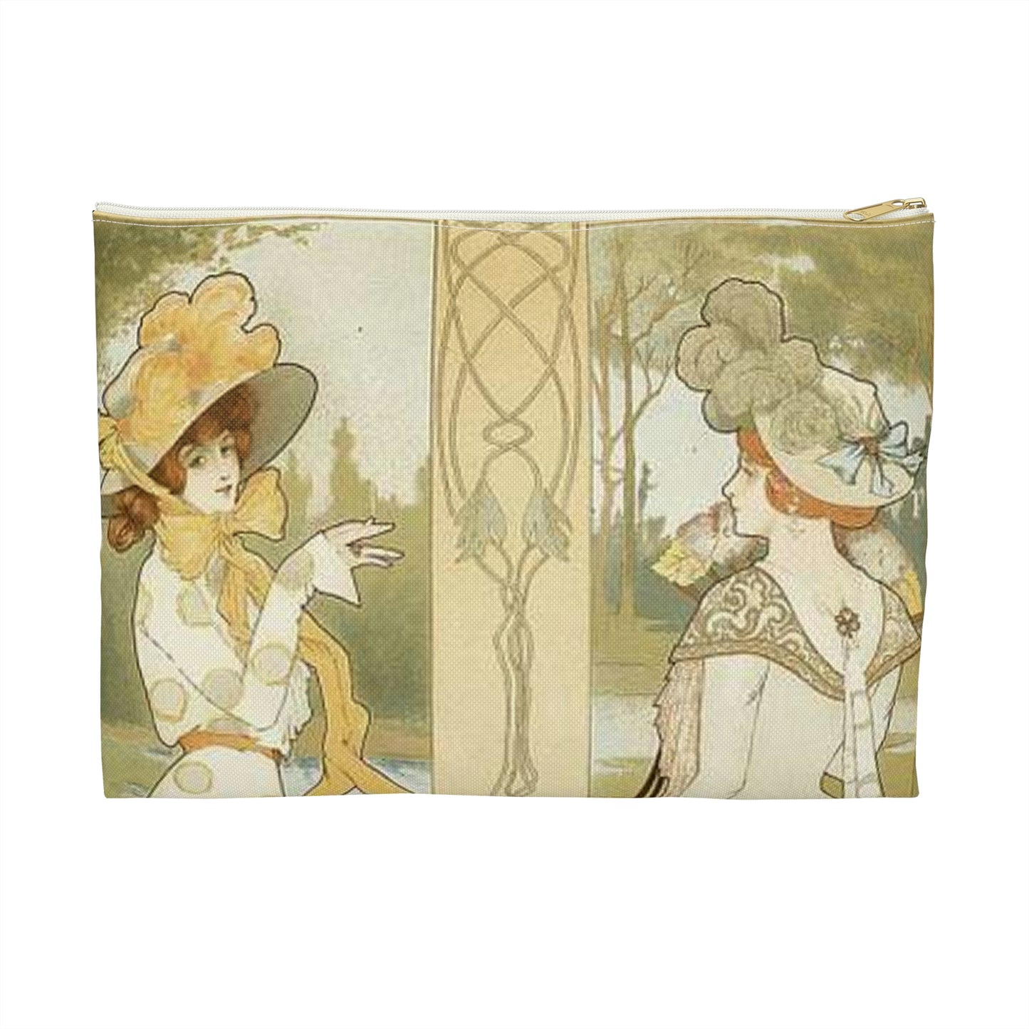Jane Atché - La Cigarette - Drawing. Public domain image. Large Organizer Pouch with Black Zipper