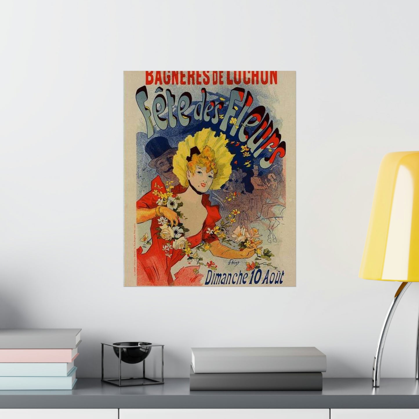 Affiche pour la "Fête des Fleurs de Bagnères-de-Luchon". High Quality Matte Wall Art Poster for Home, Office, Classroom