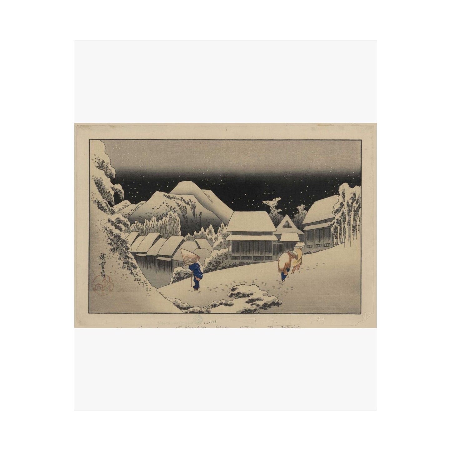 Utagawa Hiroshige - Kanbara, Ando Hiroshige - Ukiyo e print High Quality Matte Wall Art Poster for Home, Office, Classroom