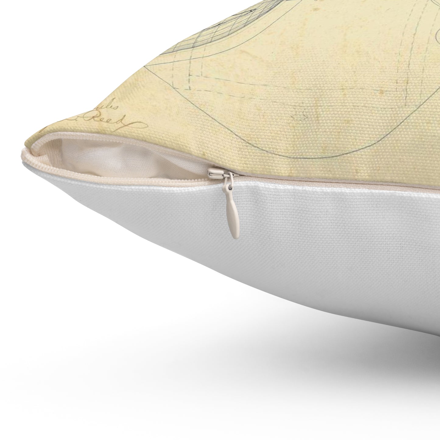 Patent drawing - Drawing of an Improvement in School Globes Public domain image Decorative Accent Square Pillow