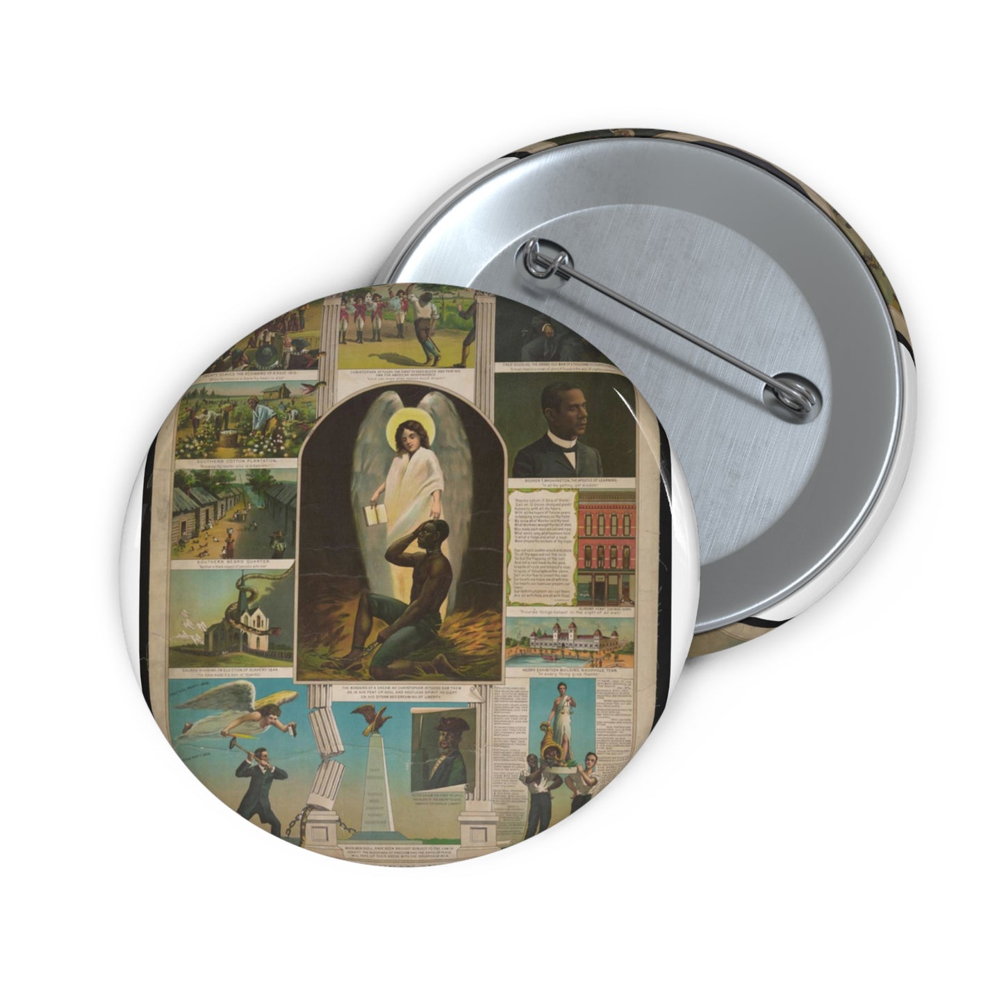 Afro-American Monument - Print, Library of Congress collection Pin Buttons with Crisp Design