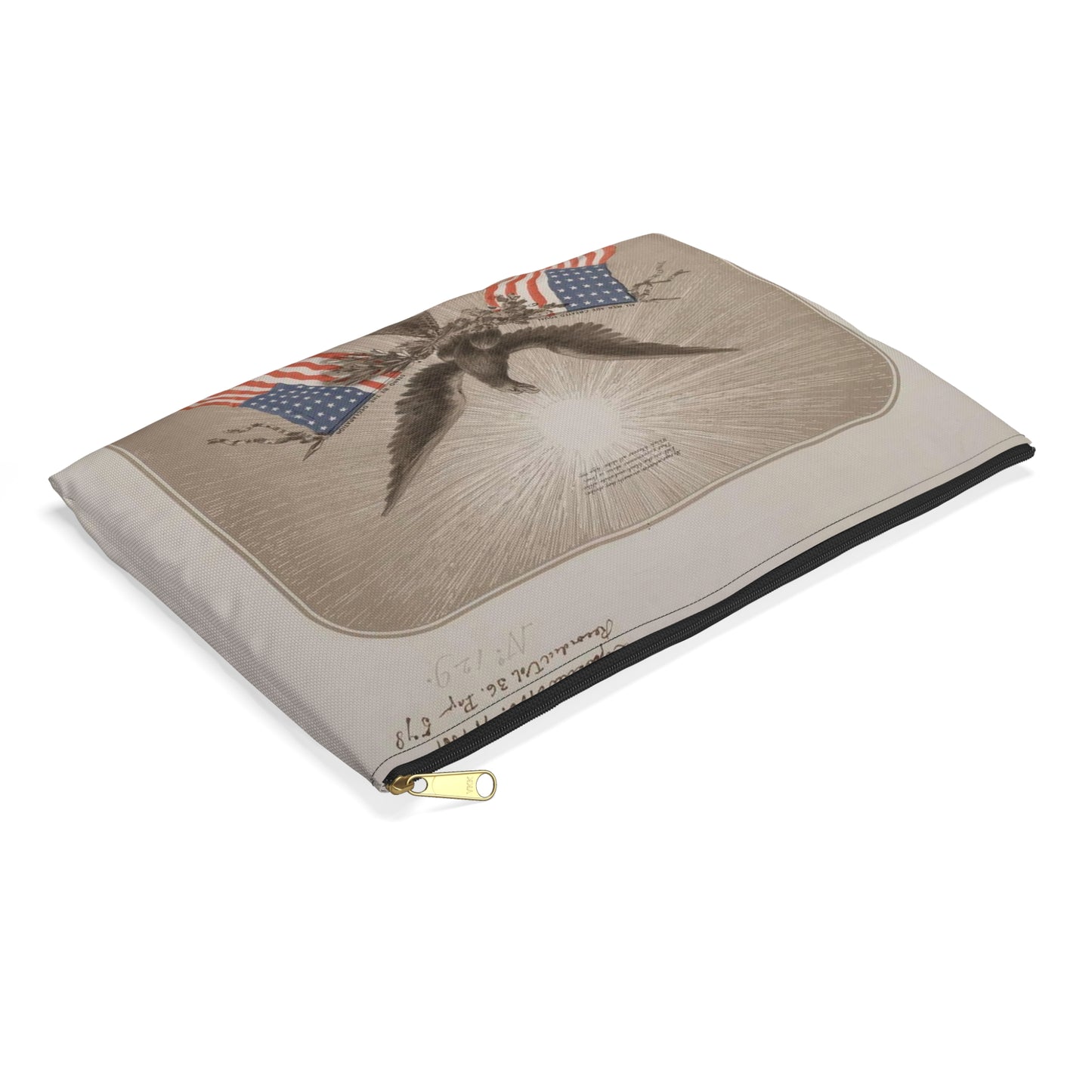 The American Declaration of Independence illustrated / Fabronious ; designed by R. Thayer ; L. Prang & Co. Lith., Boston. Large Organizer Pouch with Black Zipper