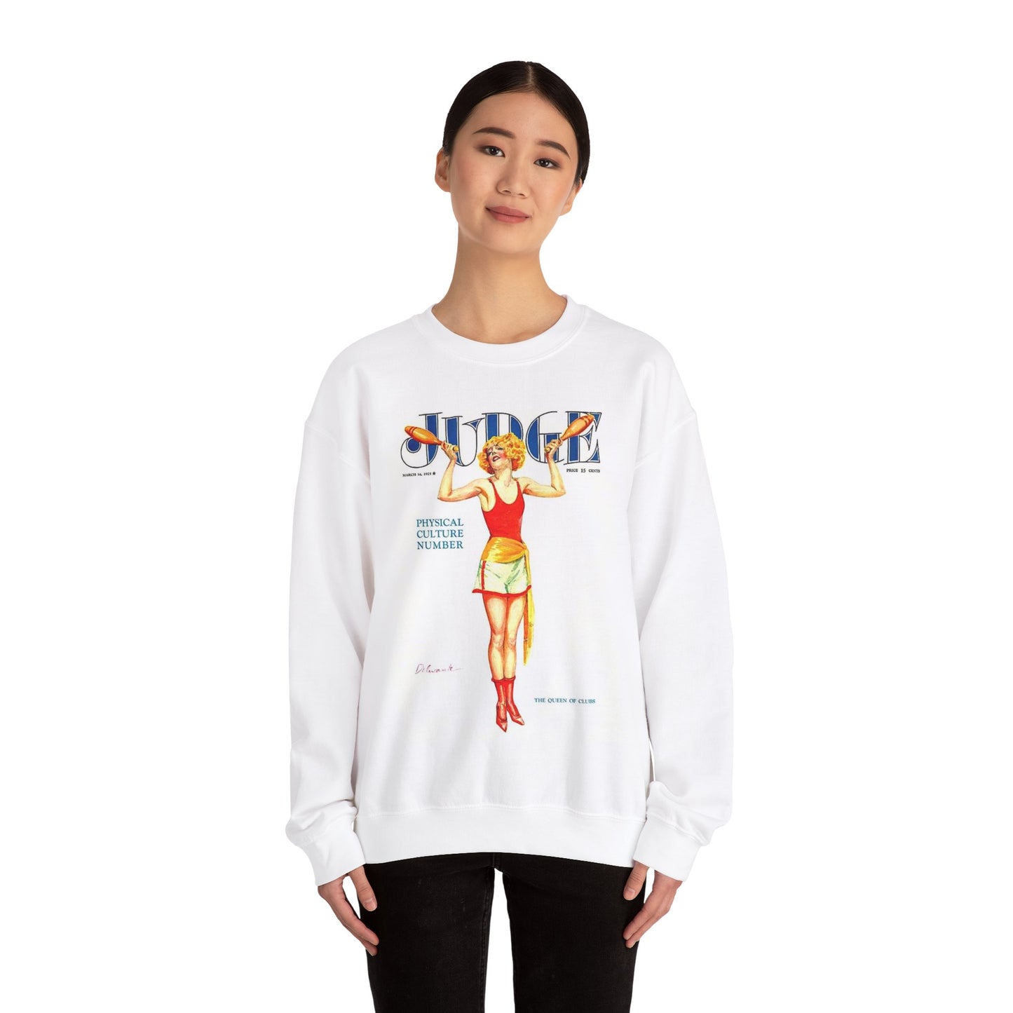 JudgeMagazine14Mar1925 - Art Deco public domain image White Heavy Blend Adult Crew Neck SweatShirt