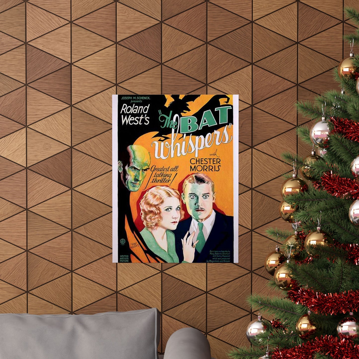 Batwhispers movie poster - Art Deco public domain image High Quality Matte Wall Art Poster for Home, Office, Classroom