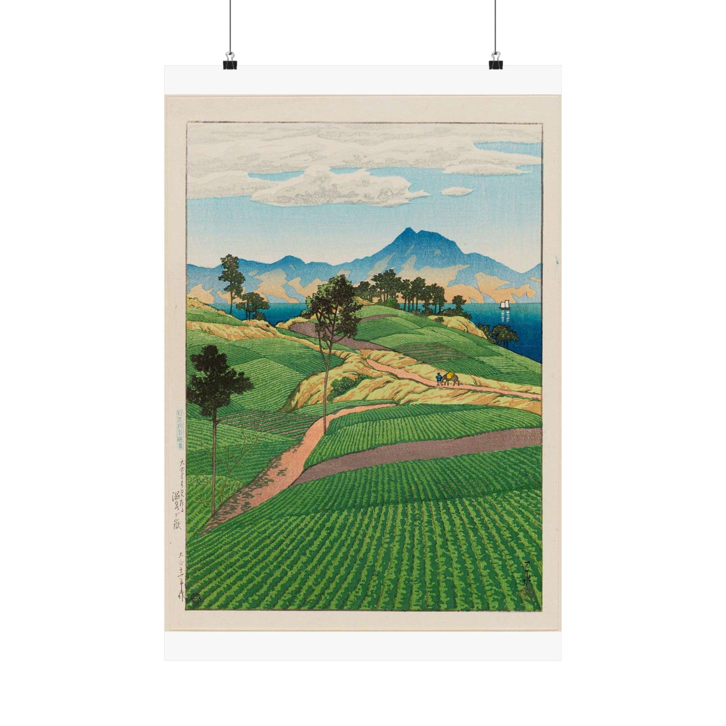 Nihon fūkei senshū, Amakusa yori mitaru Onsengadake by Kawase Hasui High Quality Matte Wall Art Poster for Home, Office, Classroom