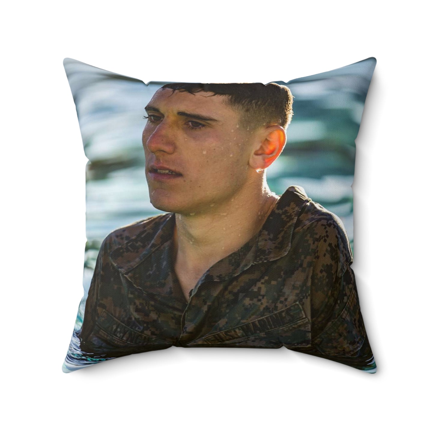 U.S. Marine Corps Lance Cpl. Kyle Lynch, 7th Engineer Decorative Accent Square Pillow