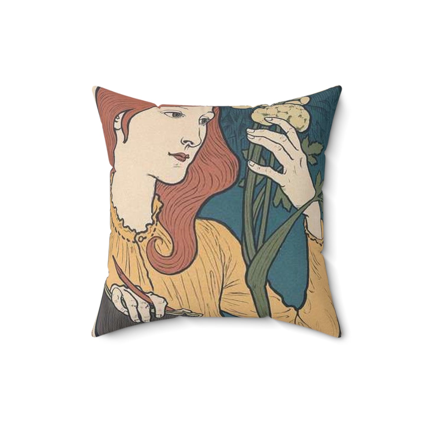 Affiche pour l' "Exposition E. Grasset" au Salon des Cent. Decorative Accent Square Pillow