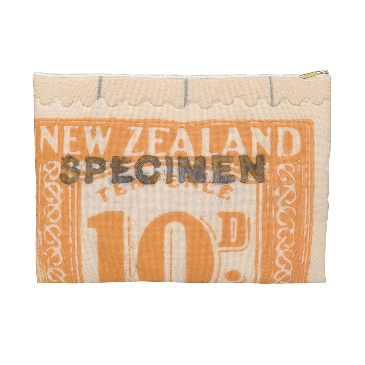 Ten penny Unemployment Relief stamp overprinted 'Specimen' Large Organizer Pouch with Black Zipper