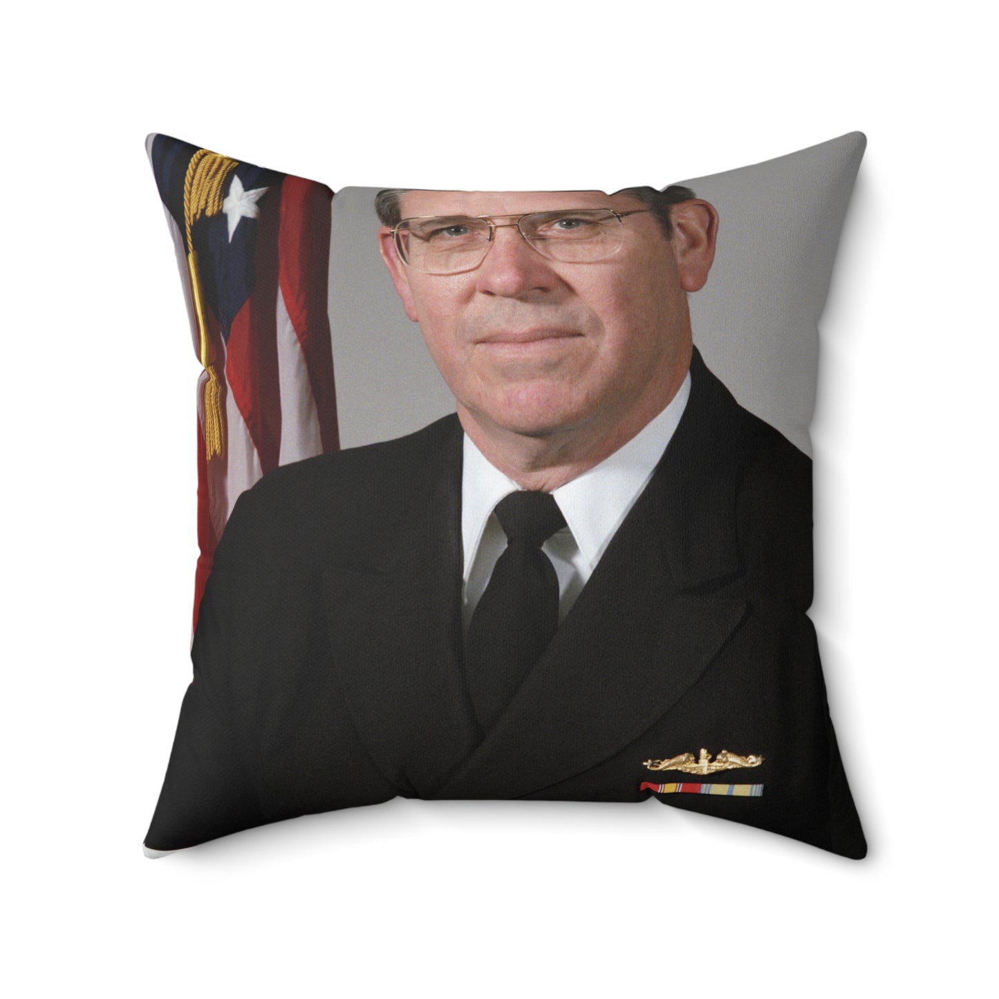Portrait: US Navy (USN) Captain (CAPT) Charles A. Hougland (uncovered) Decorative Accent Square Pillow