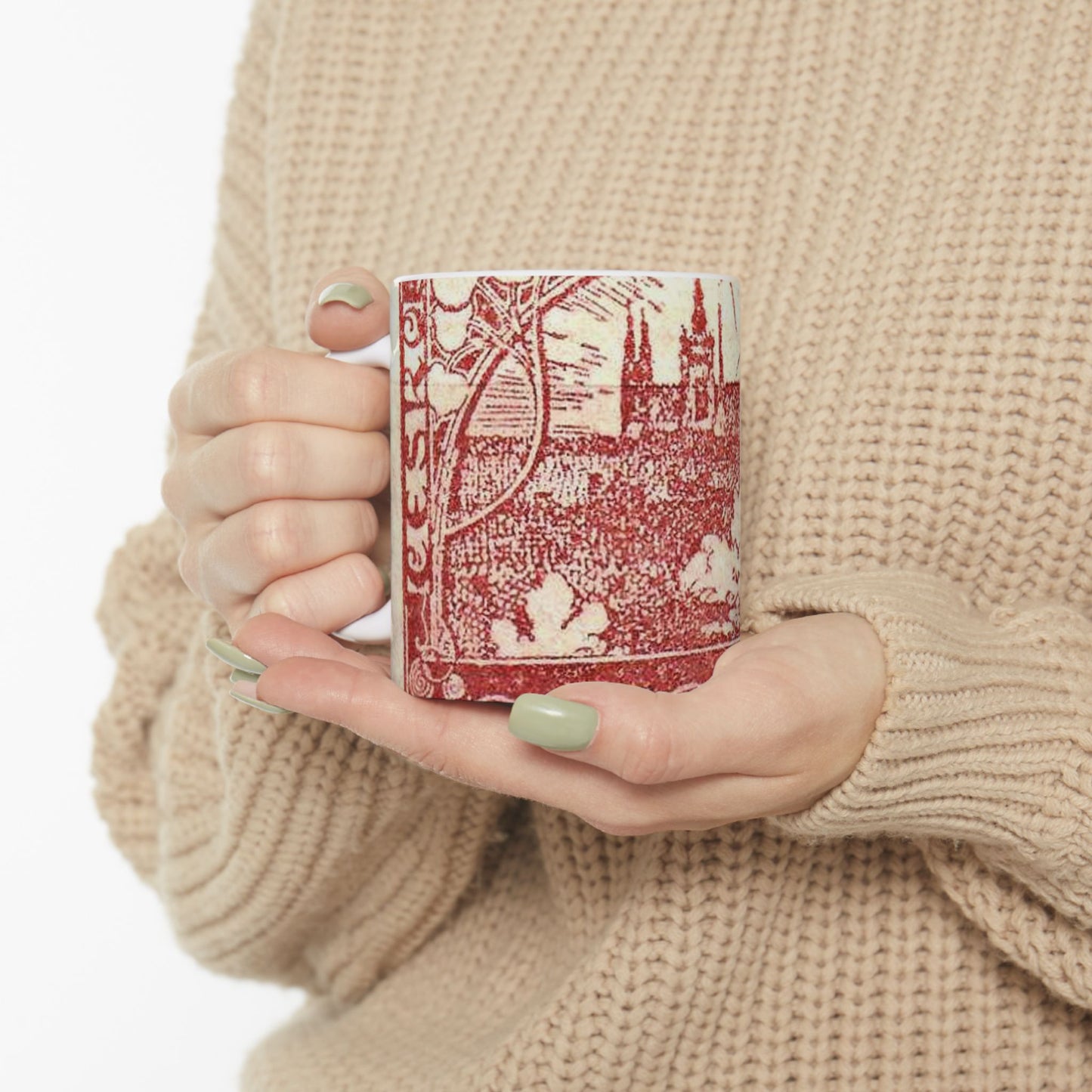 Ceskoslovensko1918hradcany100h-typeB - postal stamp Beautiful Novelty Ceramic Coffee Mug 11oz