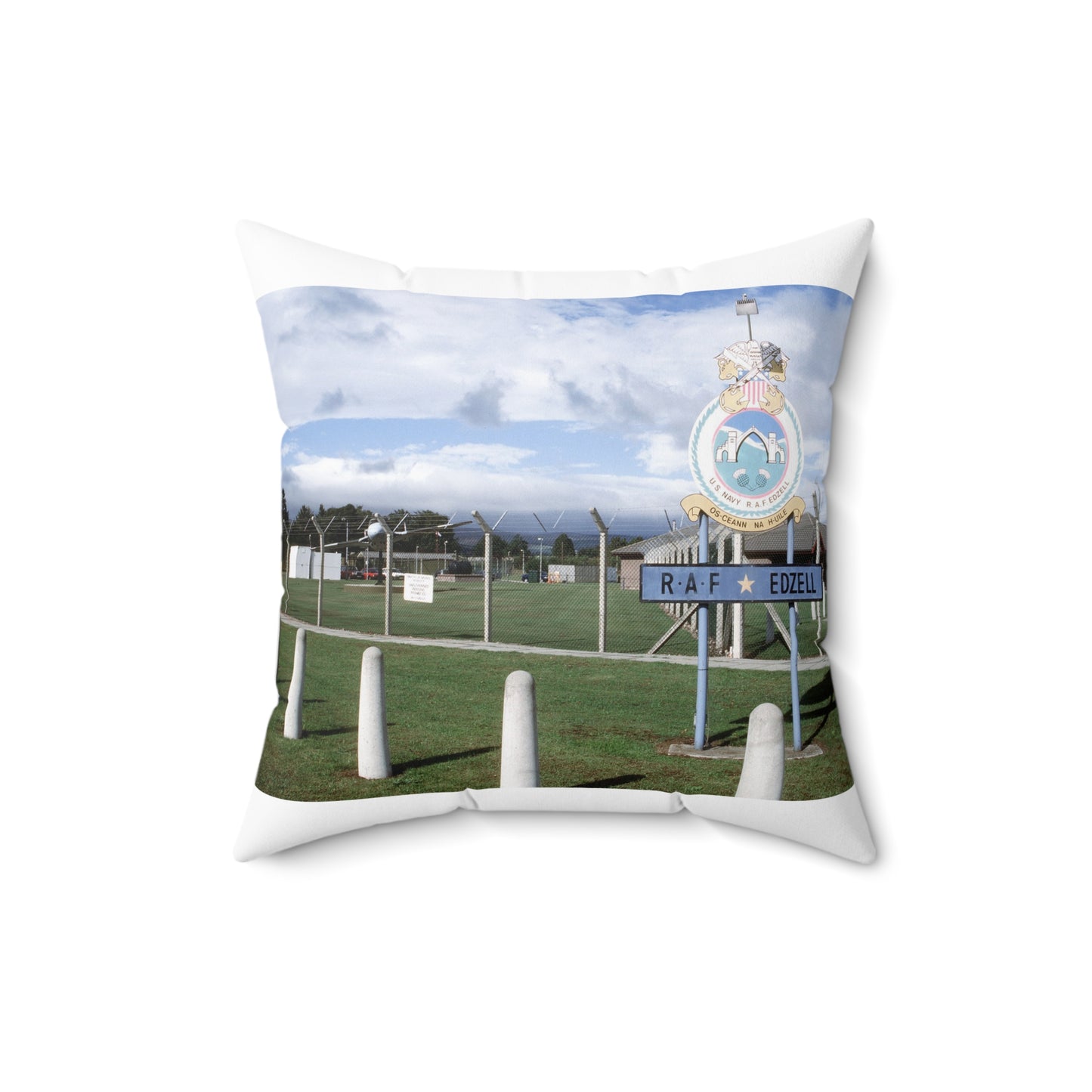 Front RAF Edzell, Scotland, location of 17th Surveillance Squadron. Exact Date Shot Unknown Decorative Accent Square Pillow