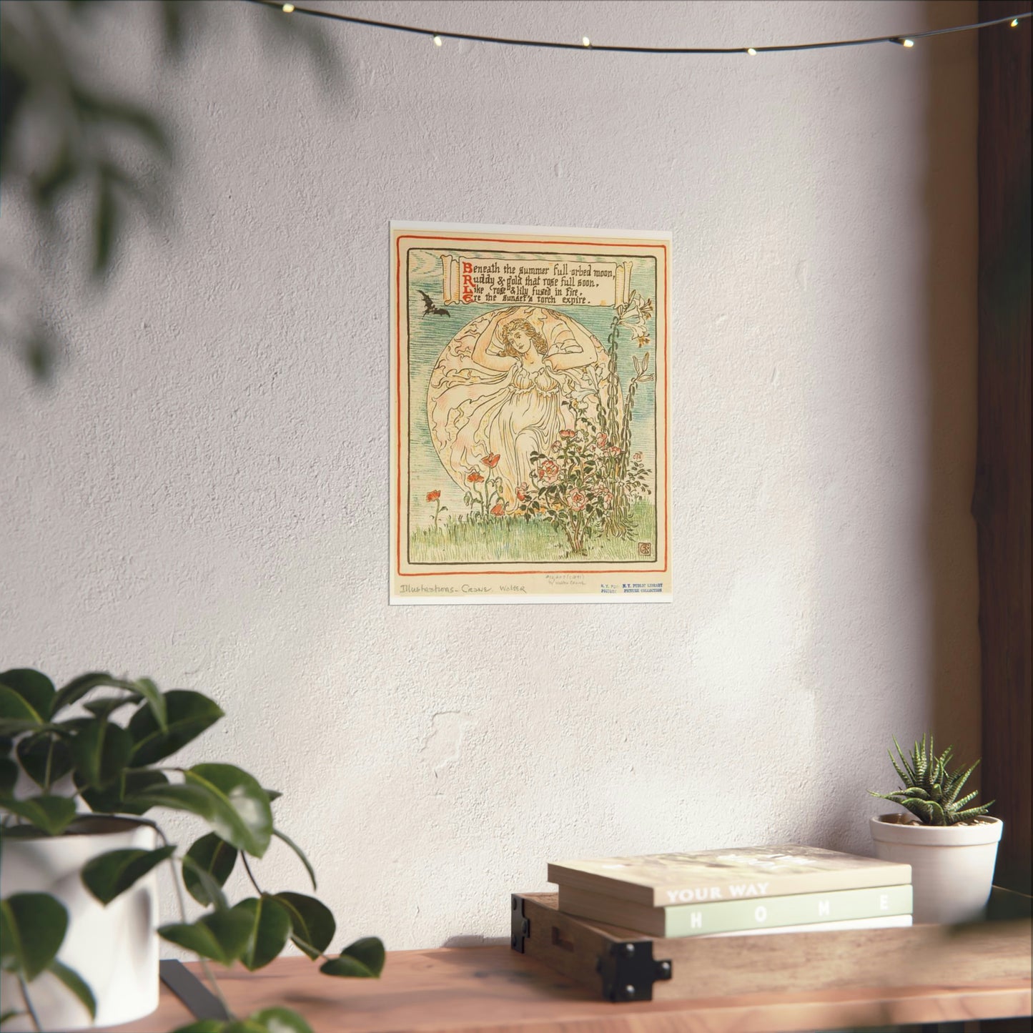 Beneath the summer full-orbed moon, ruddy & gold that rose full soon." High Quality Matte Wall Art Poster for Home, Office, Classroom
