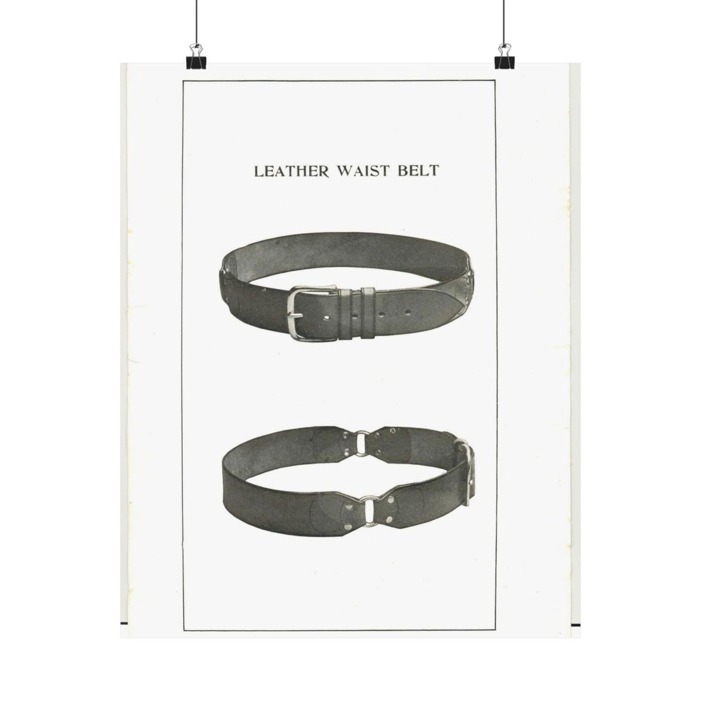Patent drawing - Leather Waist Belt - . Public domain image High Quality Matte Wall Art Poster for Home, Office, Classroom