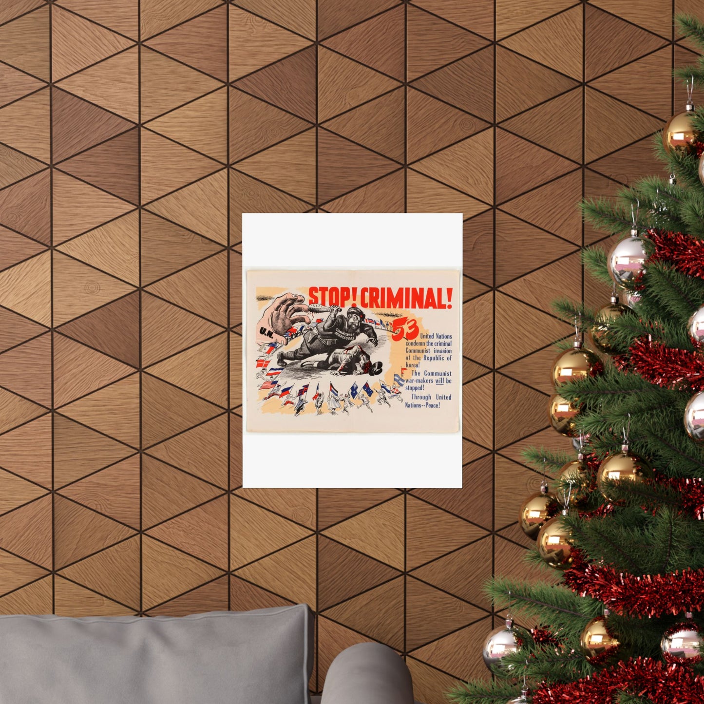 Stop Criminal!, Cold War American Propaganda poster High Quality Matte Wall Art Poster for Home, Office, Classroom
