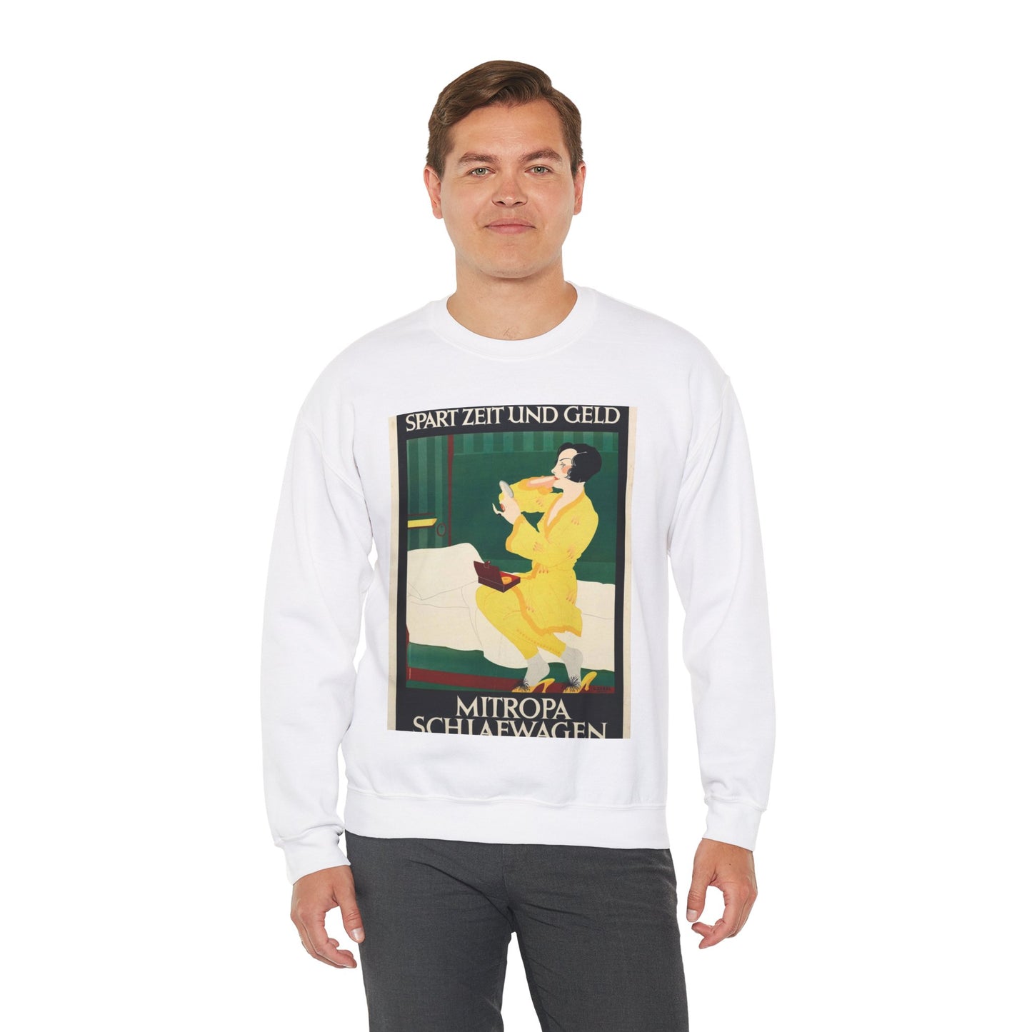 Poster-Mitropa-Schlafwagen-Zabel-b White Heavy Blend Adult Crew Neck SweatShirt