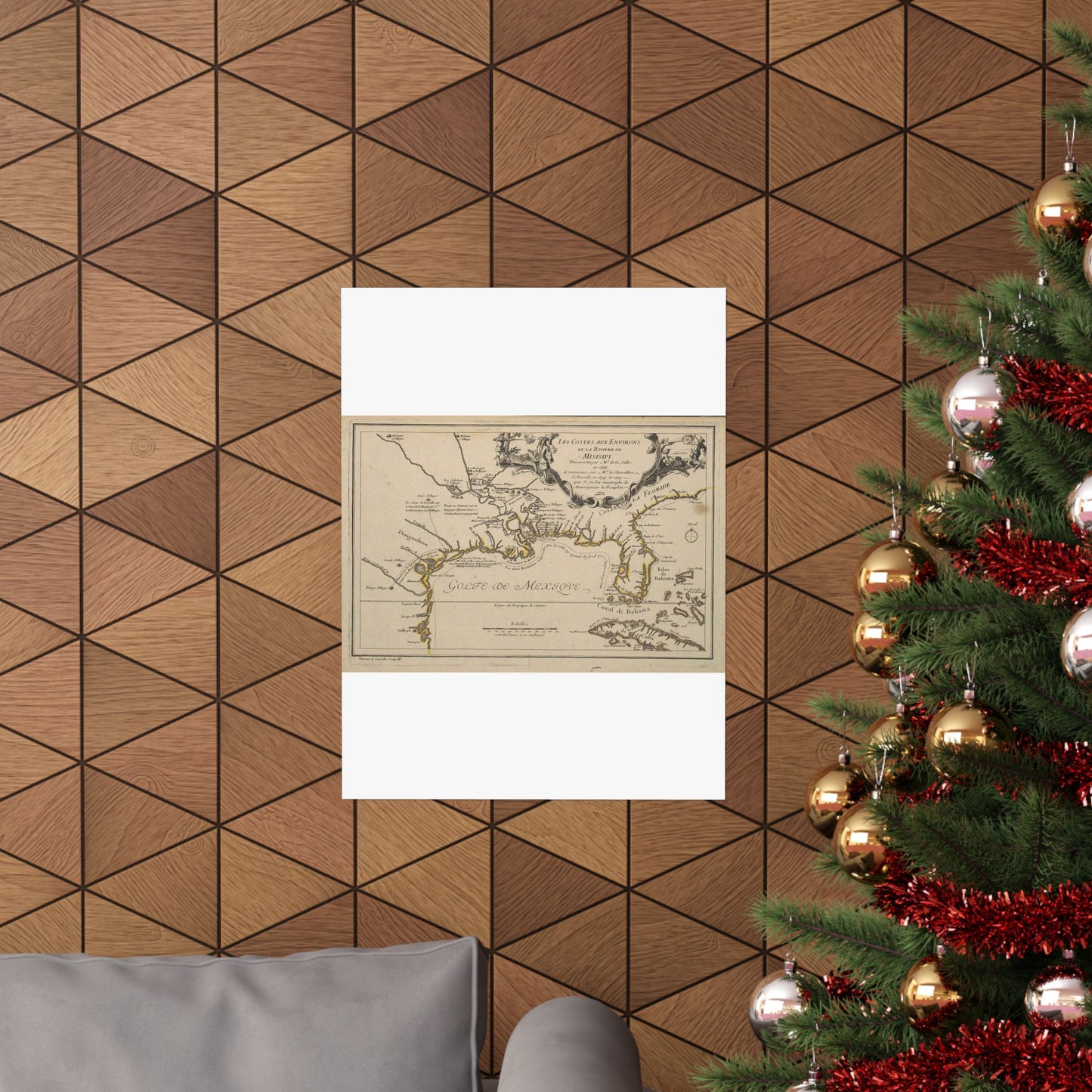 De Fer Les costes aux environs de la riviere de Misisipi 1701 UTA High Quality Matte Wall Art Poster for Home, Office, Classroom