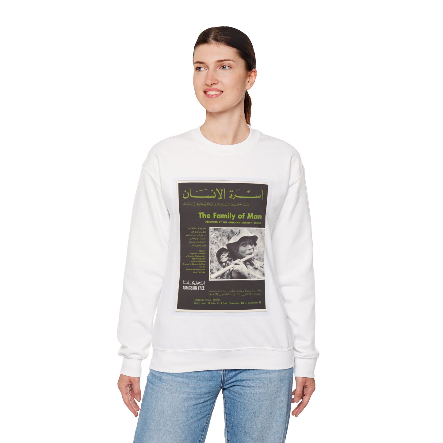 Poster: The Family of Man - Public domain portrait print White Heavy Blend Adult Crew Neck SweatShirt