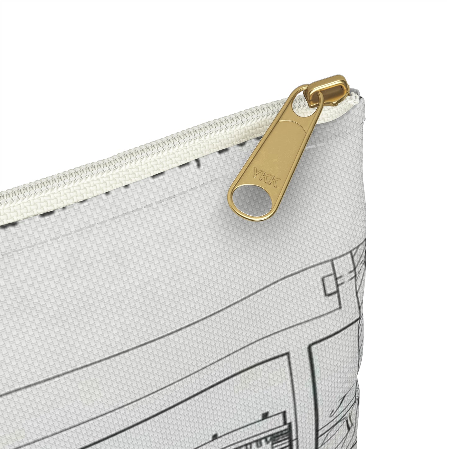 Patent Drawing of Engine - for M. Boom's Music Box Public domain image Large Organizer Pouch with Black Zipper