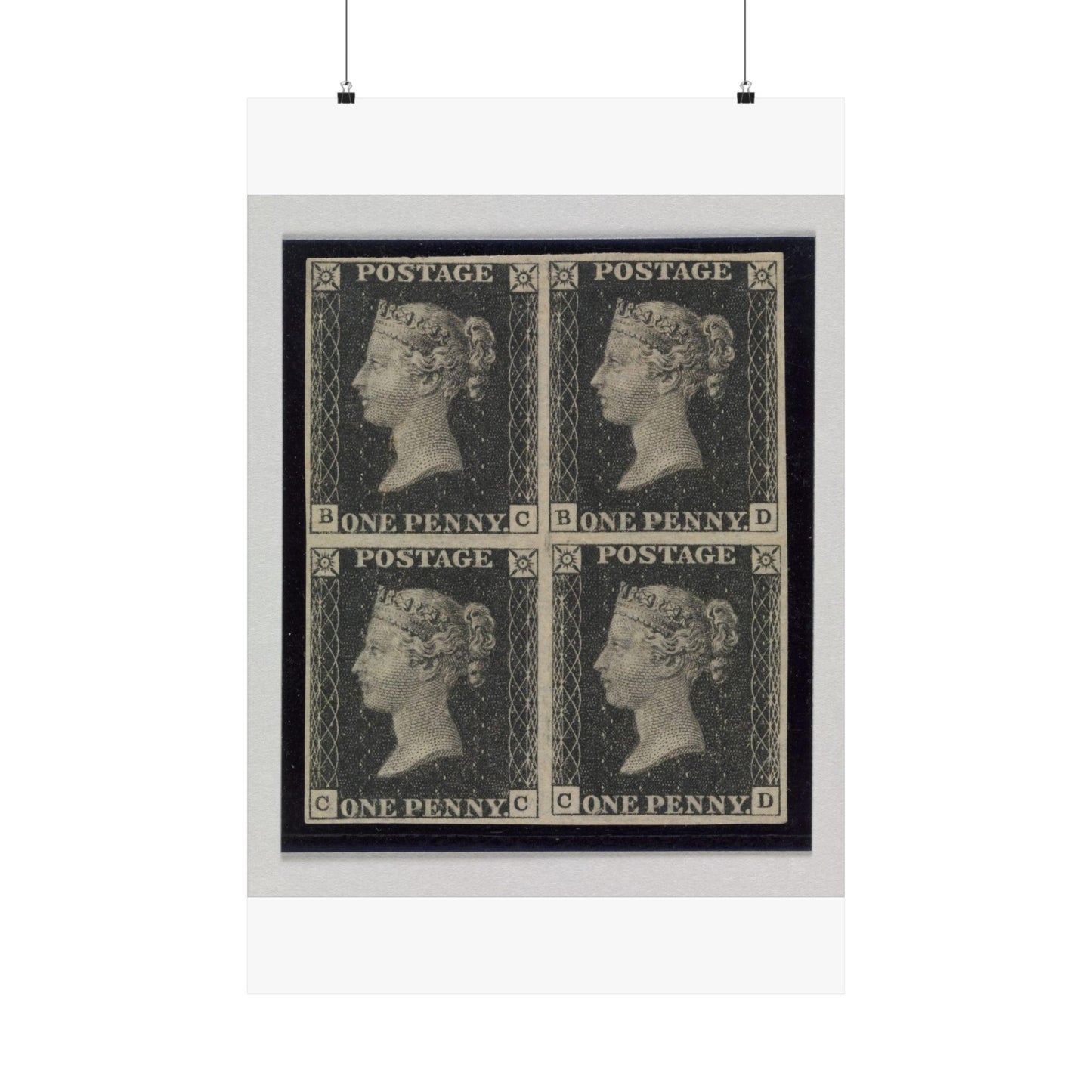 "Penny Black" postage stamps - postal stamp High Quality Matte Wall Art Poster for Home, Office, Classroom
