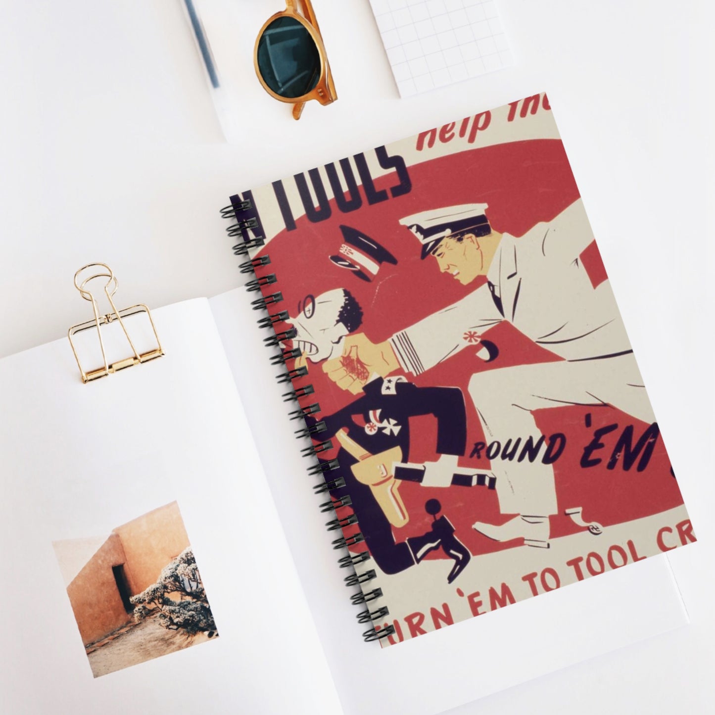 Broken tools help the enemy. Return `em to tool crib - NARA - 535015 Spiral Bound Ruled Notebook with Printed Cover