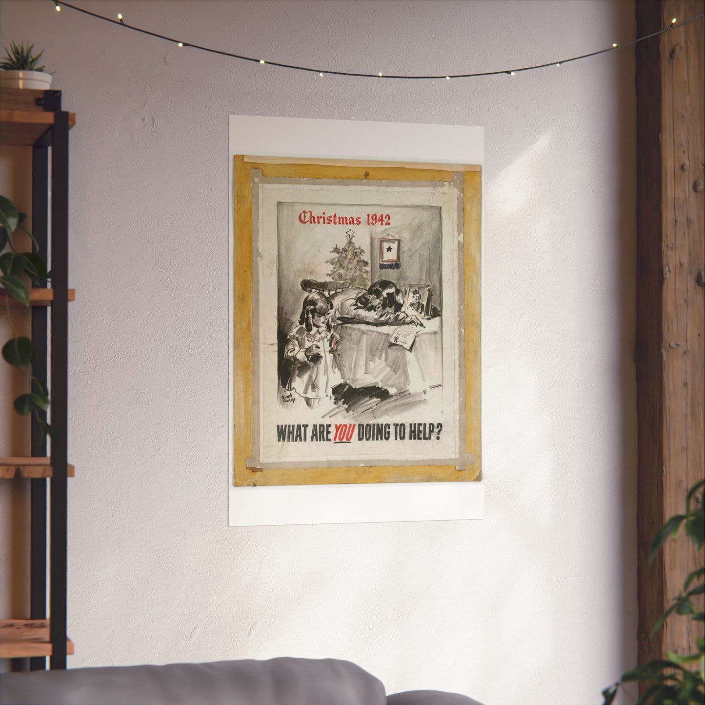 What Are You Doing to Help? Christmas 1942 High Quality Matte Wall Art Poster for Home, Office, Classroom