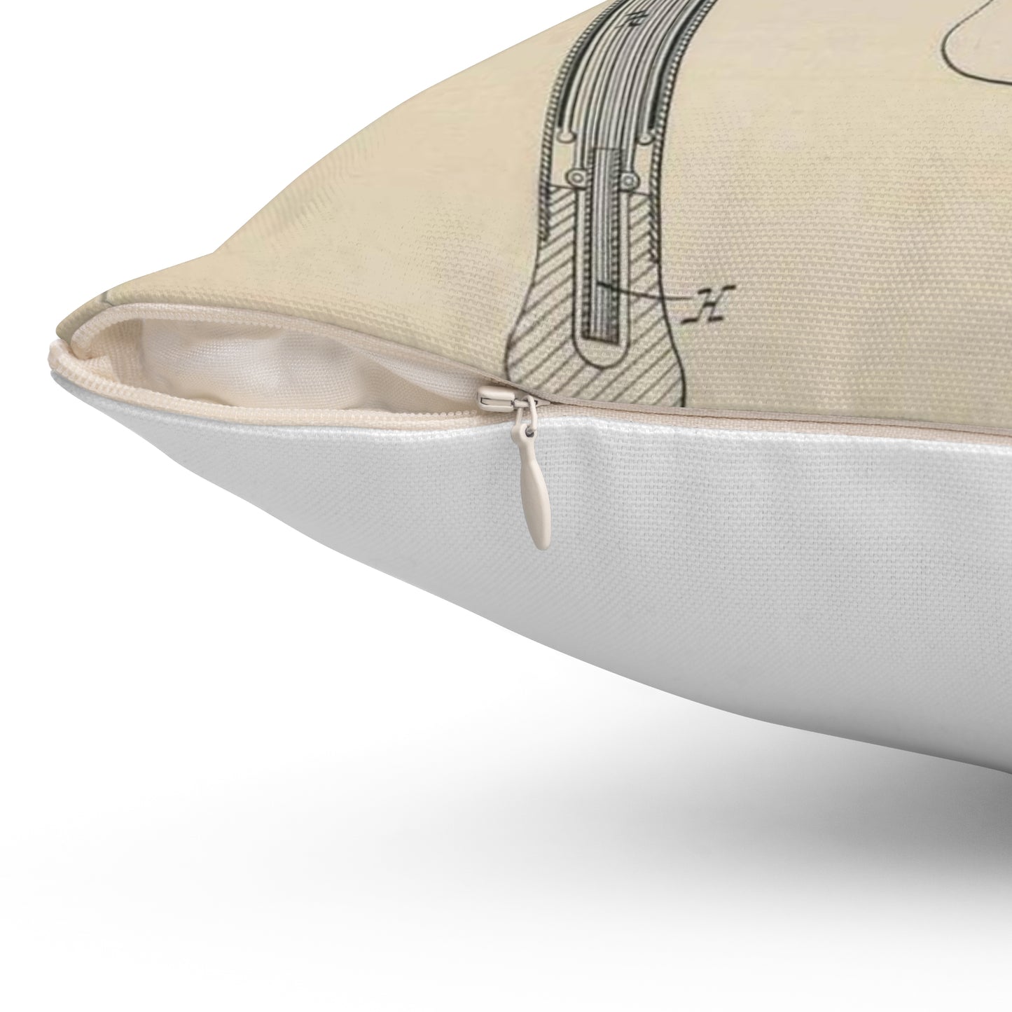 Patent drawing - for H. A. Whiting and W. J. Winghart's Umbrella and Cane Combined Public domain image Decorative Accent Square Pillow