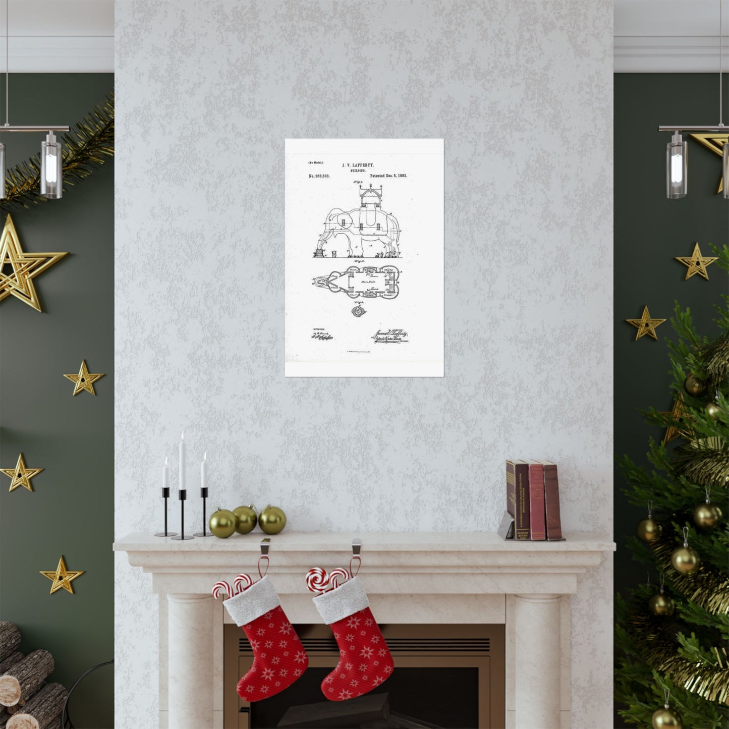 Patent Drawing of Engine - Lucy-USpatent268503 1882 Public domain image High Quality Matte Wall Art Poster for Home, Office, Classroom
