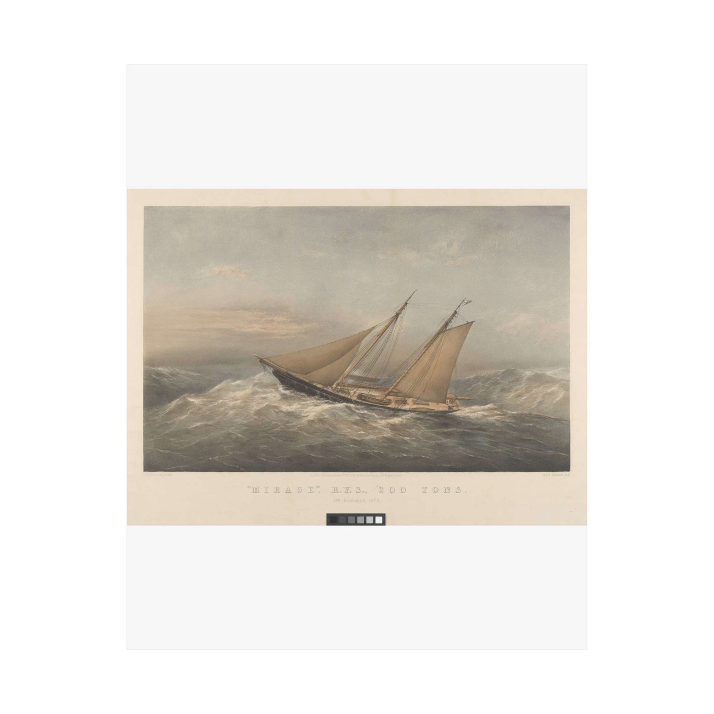 Mirage, R.Y.S., 200 Tons. 5th October 1872 RMG PY8772 High Quality Matte Wall Art Poster for Home, Office, Classroom