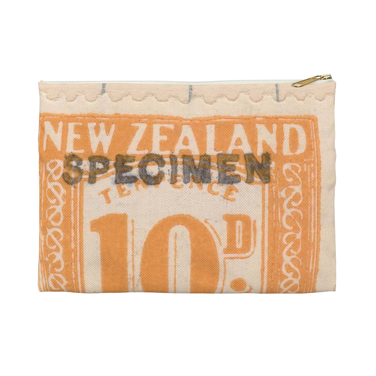 Ten penny Unemployment Relief stamp overprinted 'Specimen' Large Organizer Pouch with Black Zipper