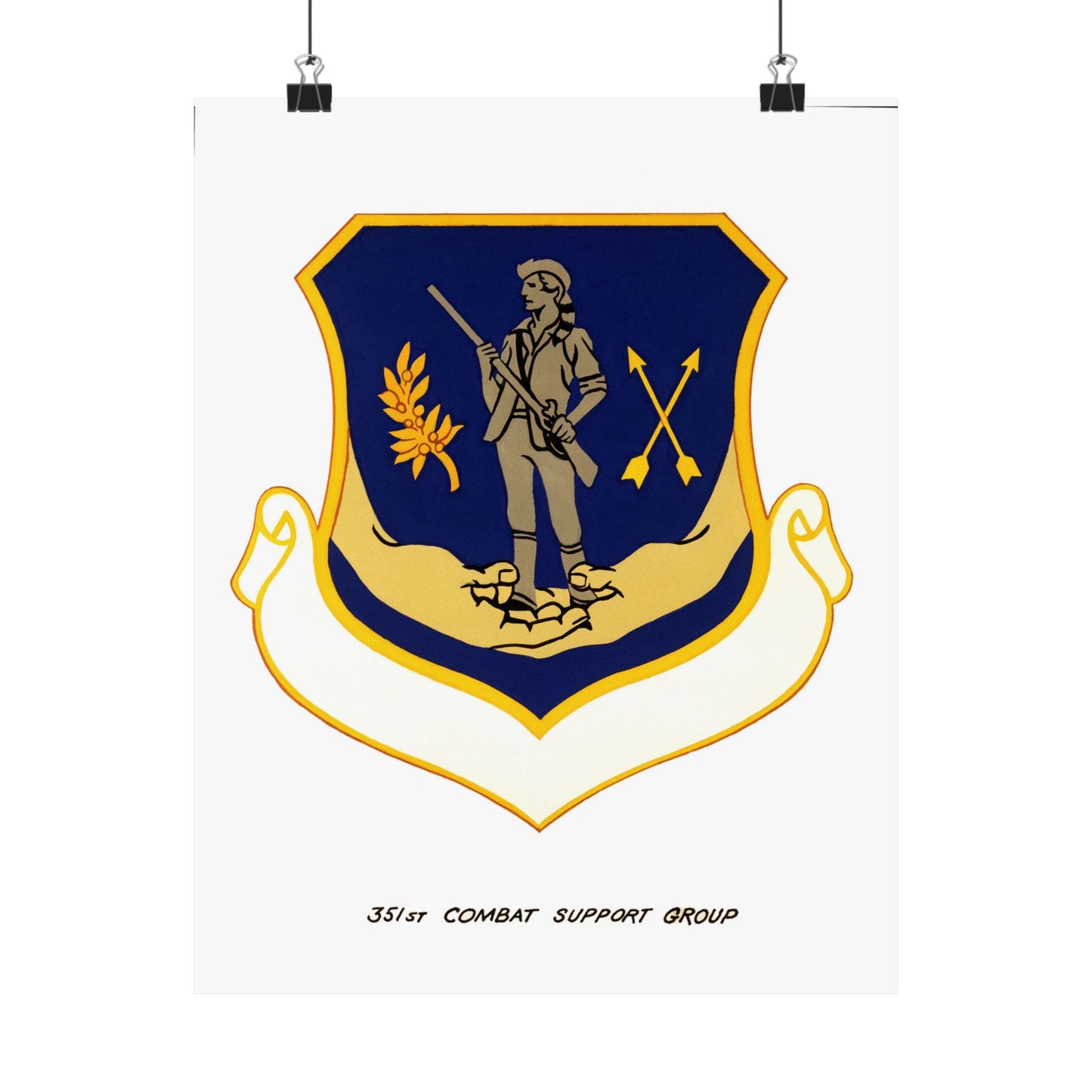 Official emblem for the 351st Combat Support Group High Quality Matte Wall Art Poster for Home, Office, Classroom