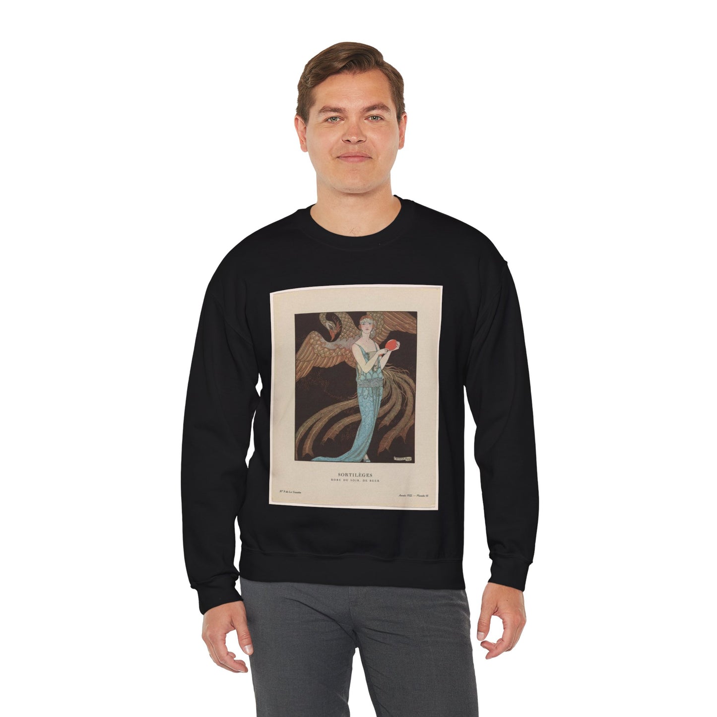 Gazette du Bon Ton, 1922 - No. 9 : Sortilèges / Robe du soir, de Beer Black Heavy Blend Adult Crew Neck SweatShirt