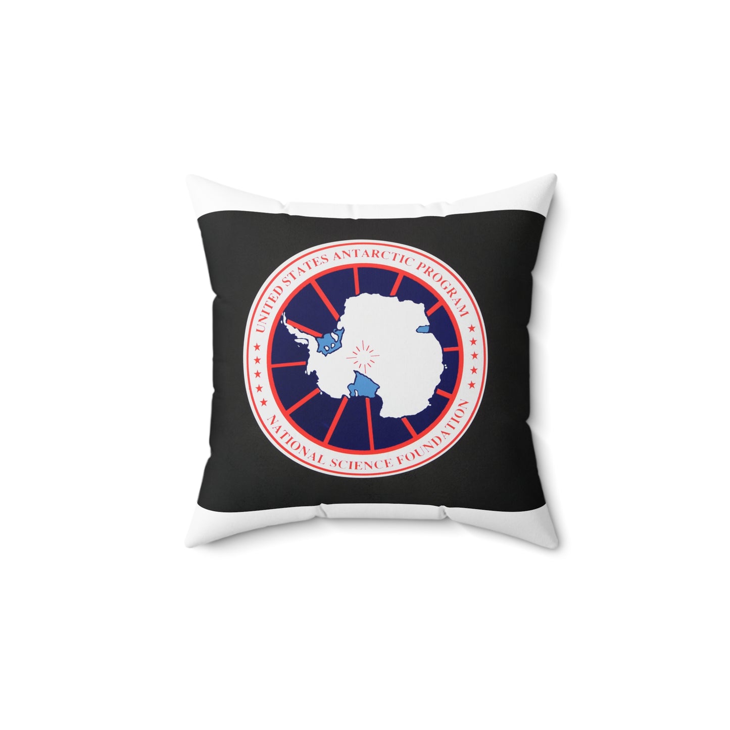 Logo of The National Science Foundation United States Antarctic Program Decorative Accent Square Pillow