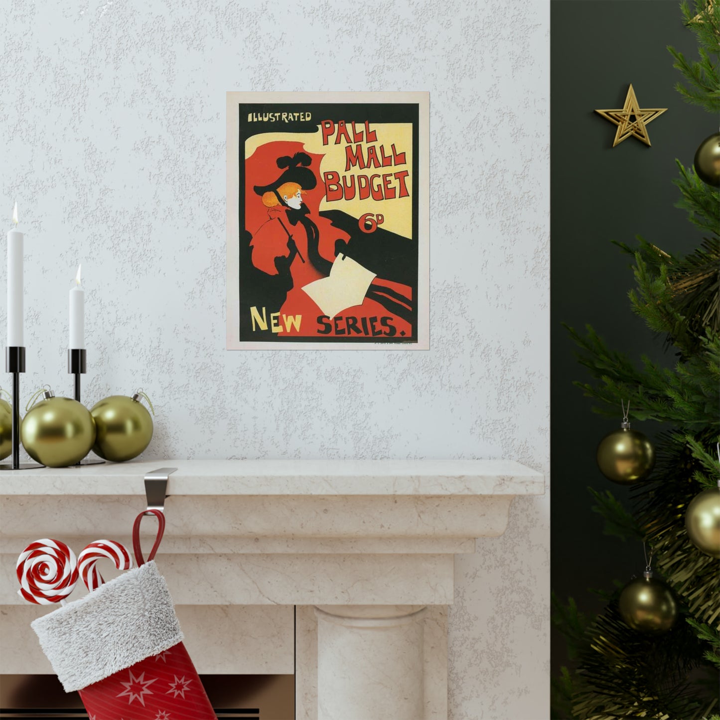 Affiche anglaise pour la revue hebdomadaire "Illustrated Pall Mall Budget". High Quality Matte Wall Art Poster for Home, Office, Classroom