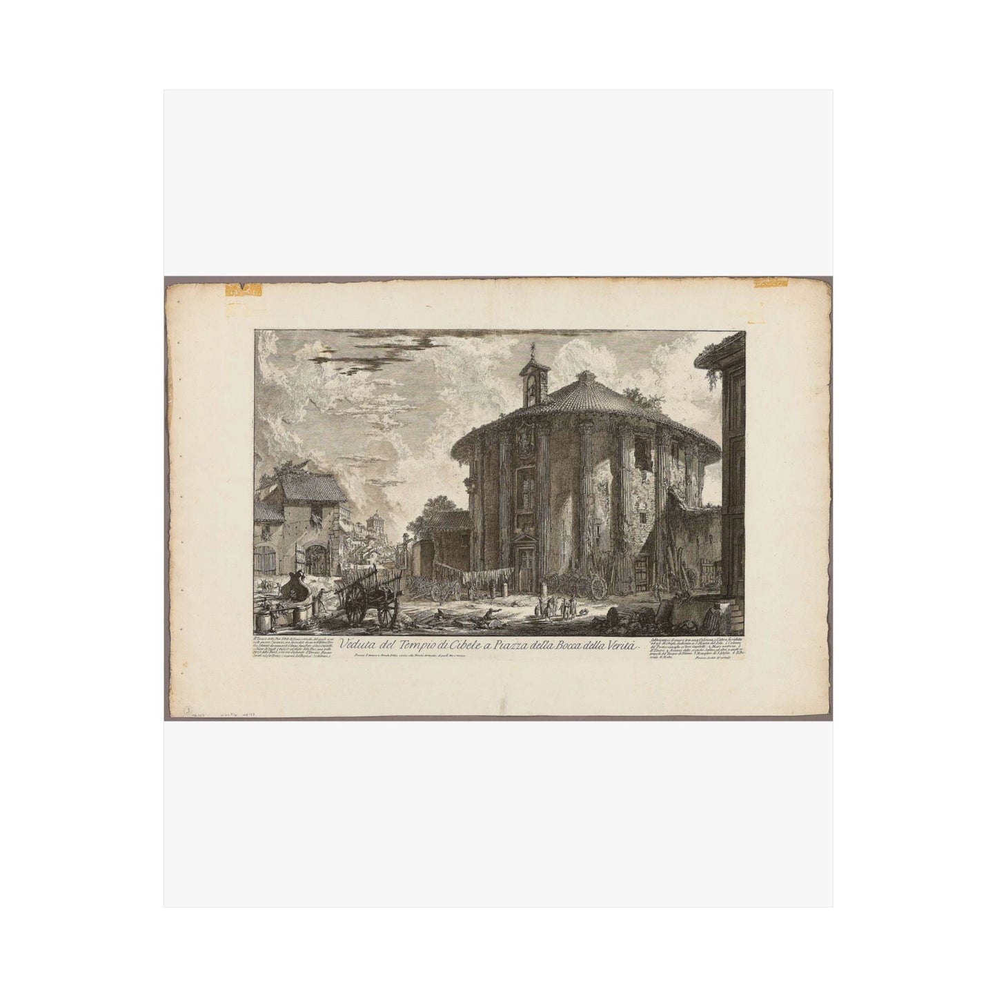 View of the Temple of Cybele in the Piazza of the Bocca della Verità, from Views of Rome High Quality Matte Wall Art Poster for Home, Office, Classroom